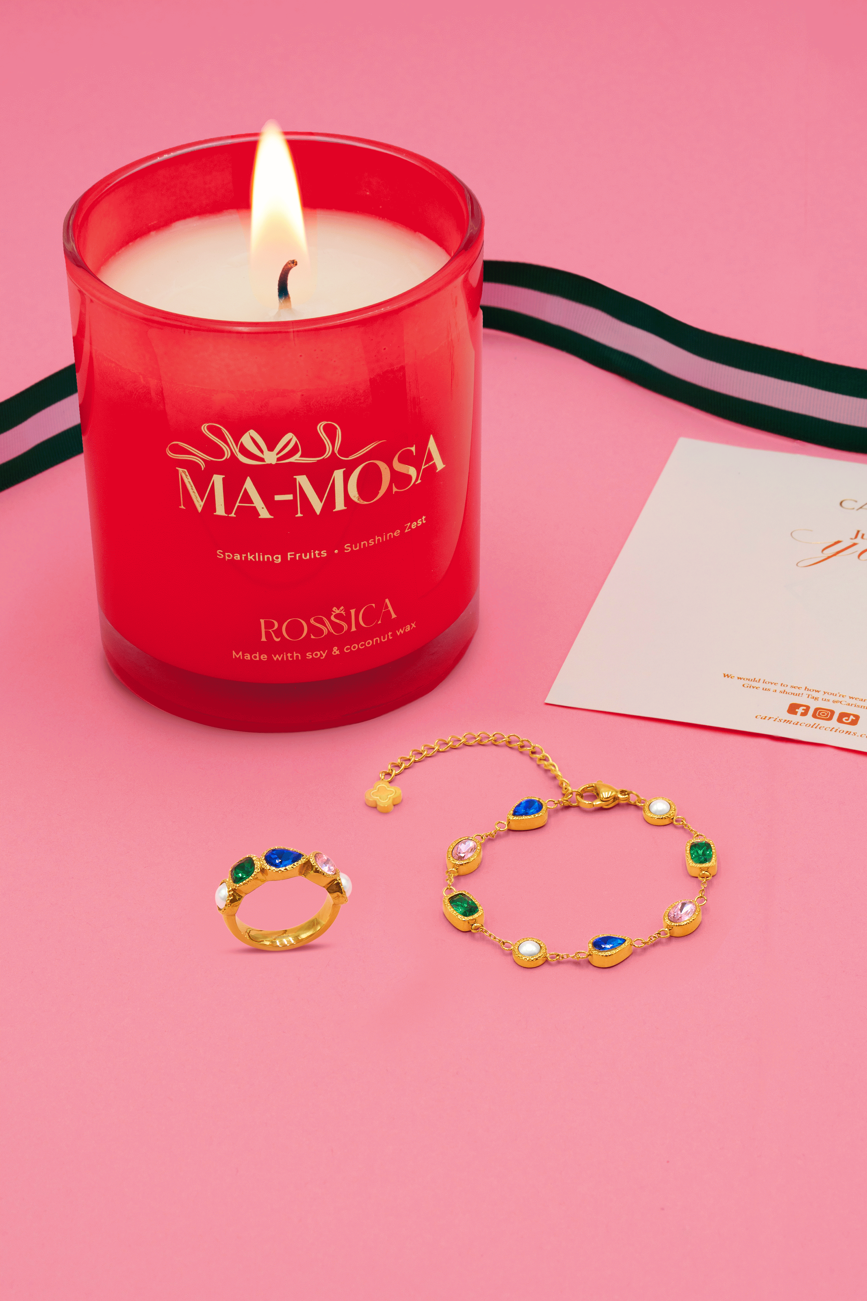 Citadel Whisper Bracelet, Fortress Ring & Rossica Candle Gift Set