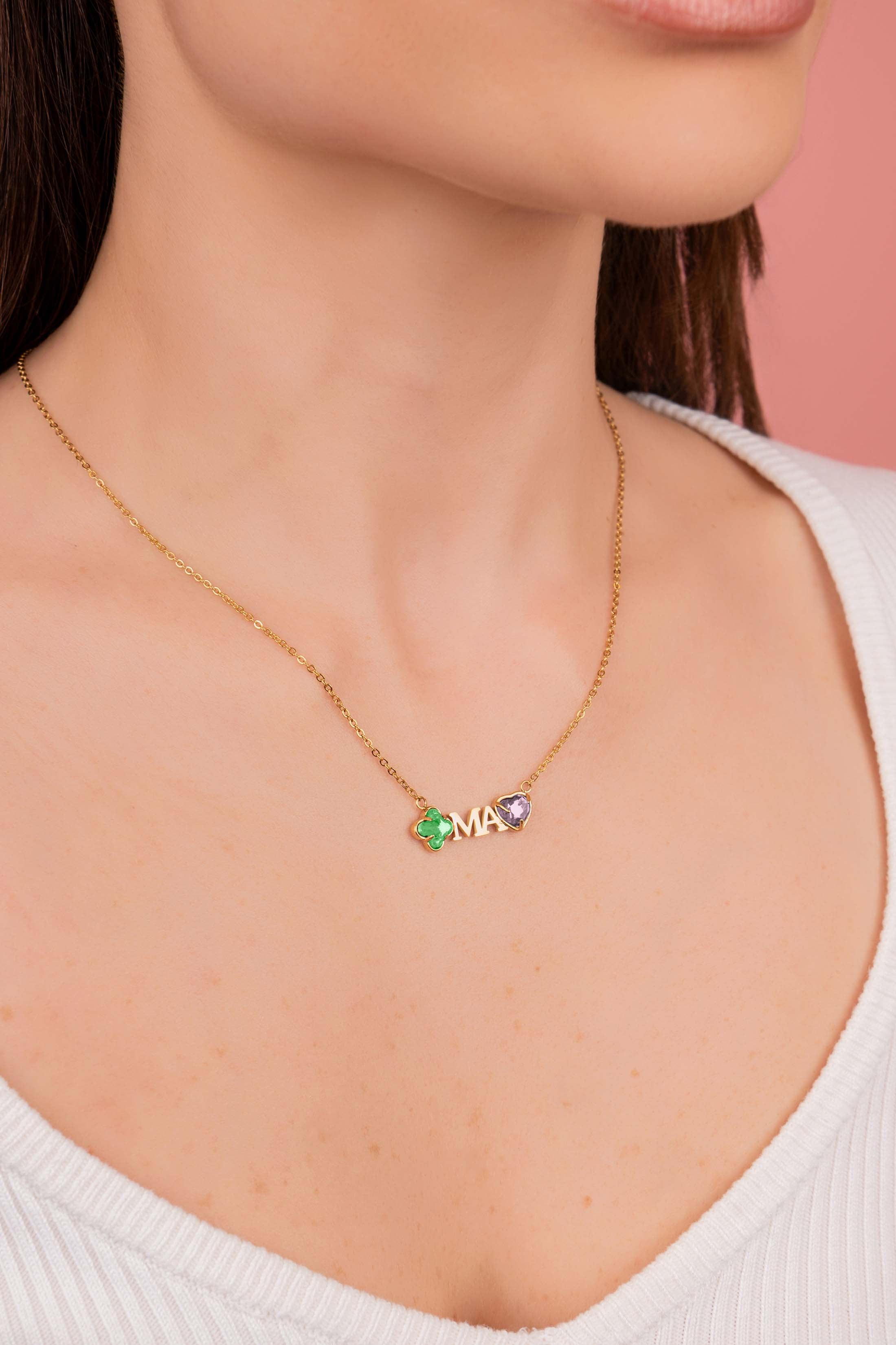 Made for "Ma" Birthstone Necklace