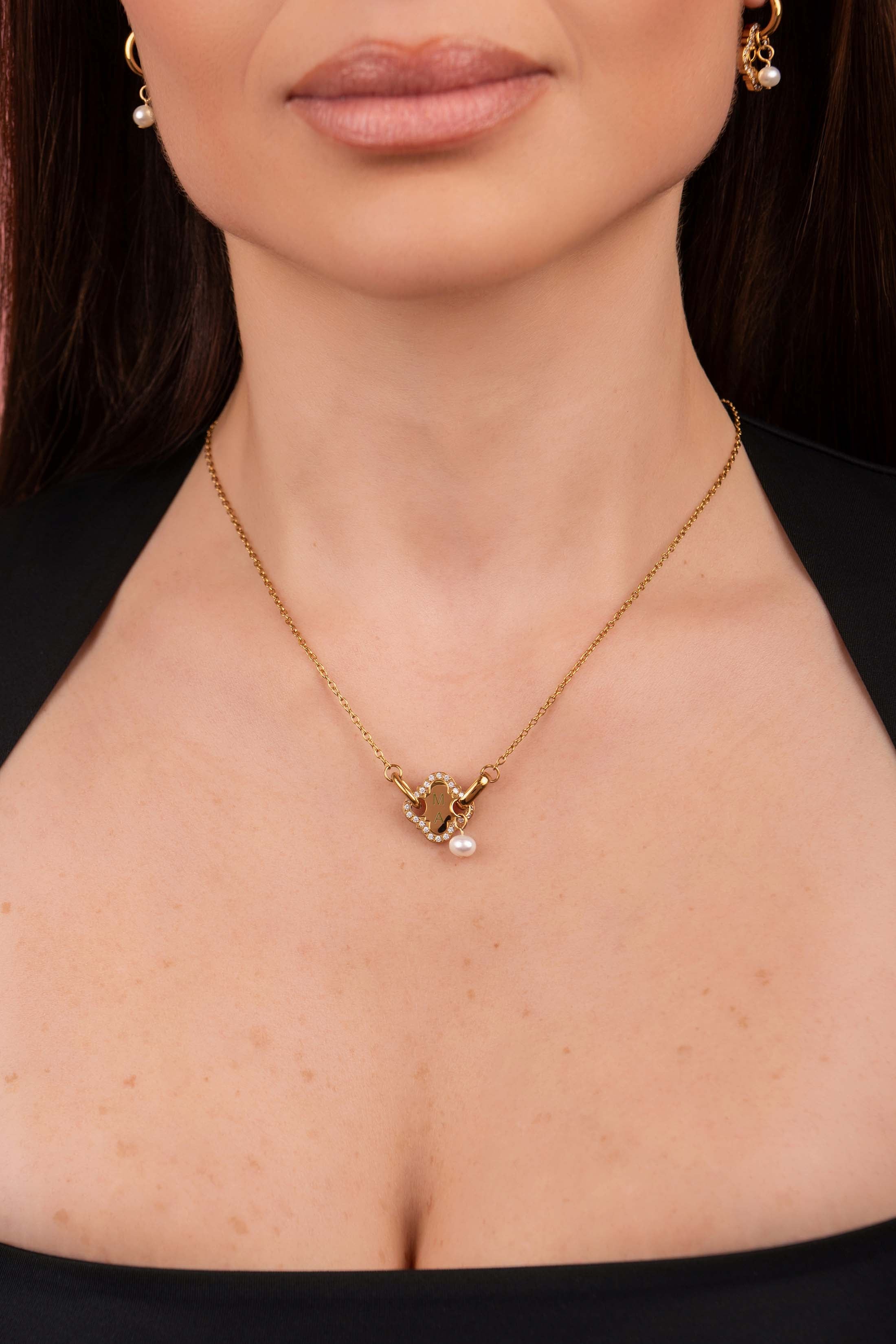 Pearl Linked Engravable Necklace