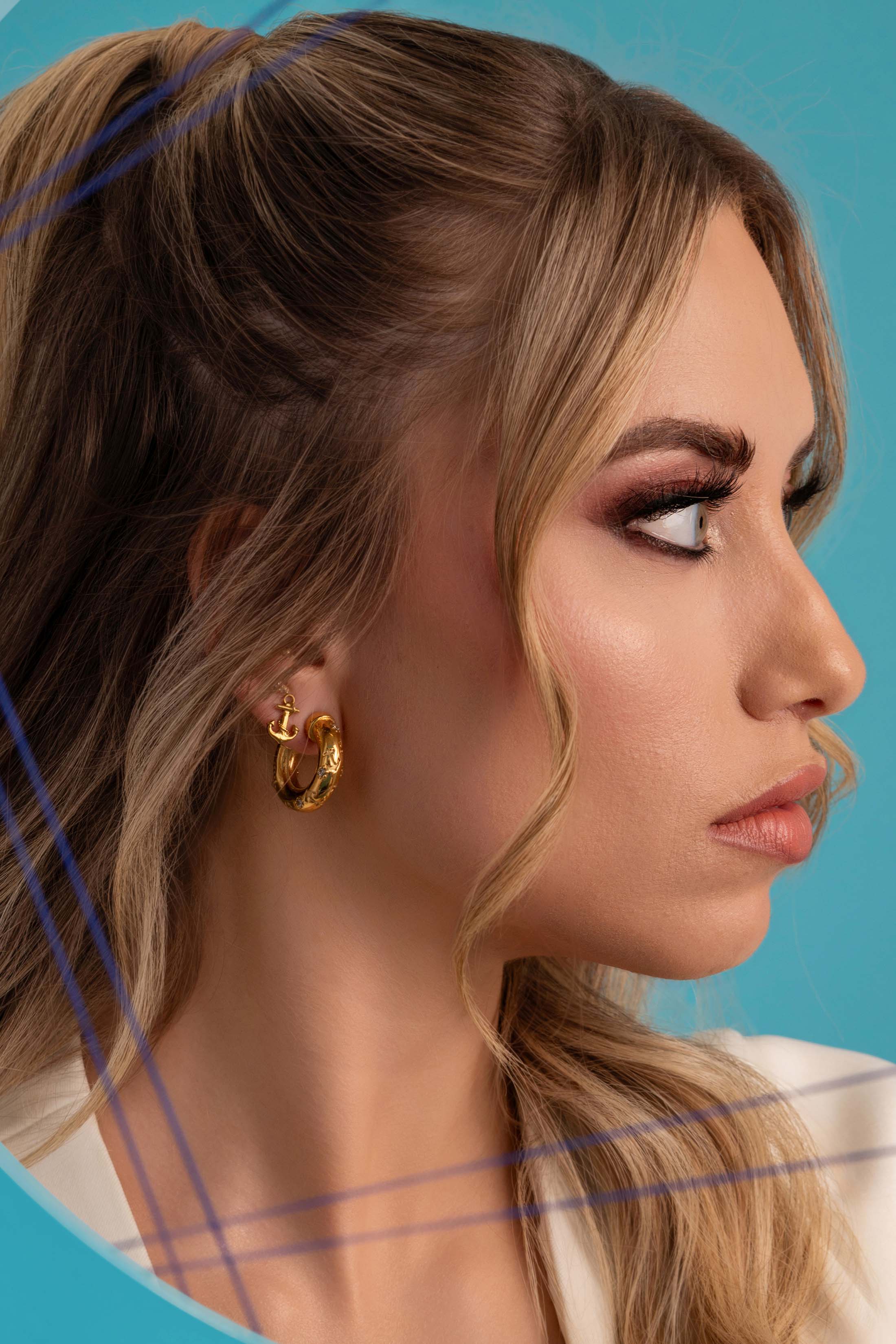 Azure Anchor Stud Earring Set