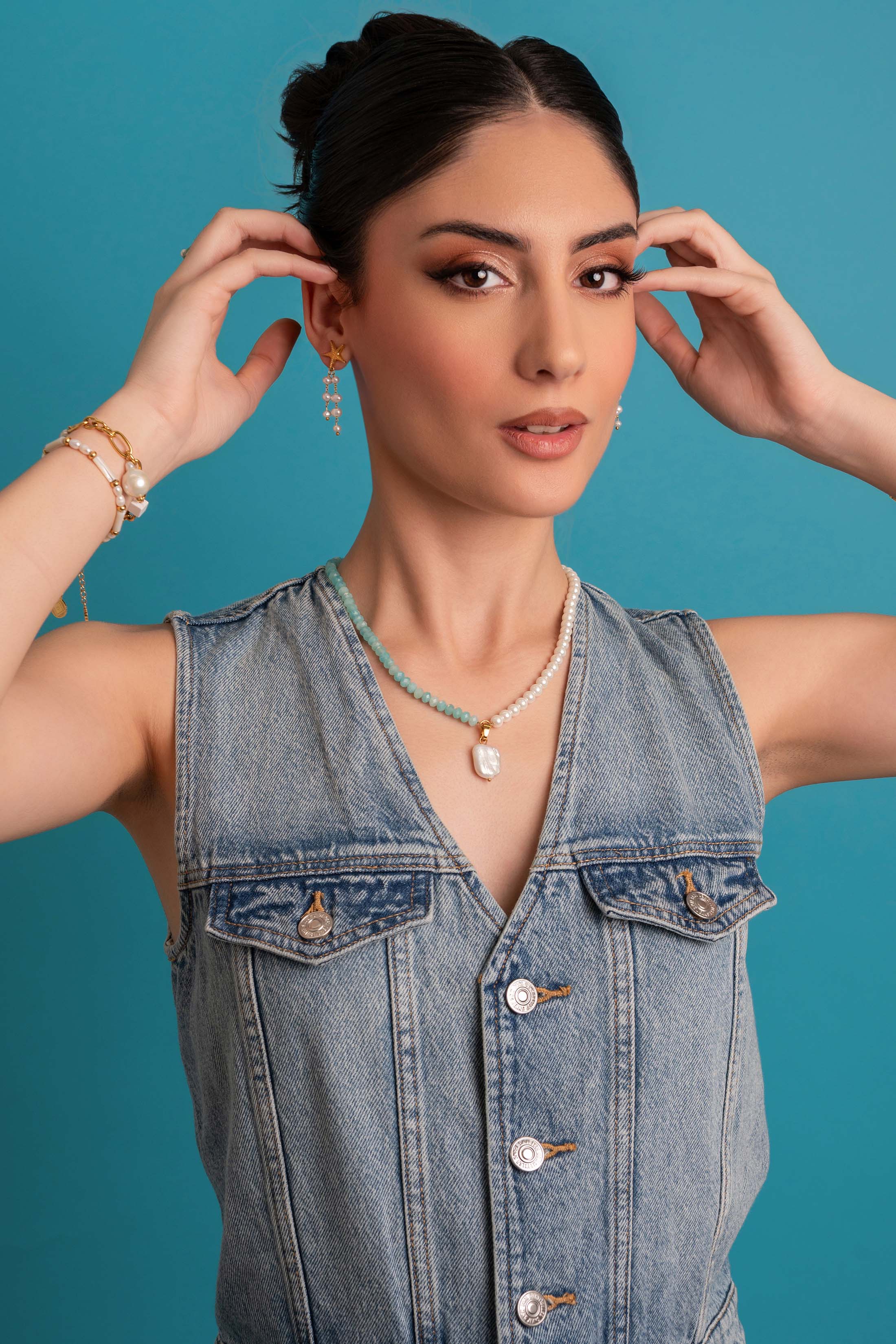 Pearl & Azure Path Necklace