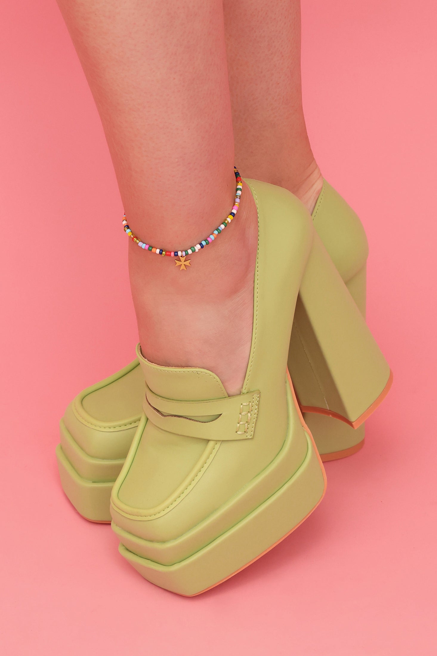 Maltese Cross Multicoloured Beaded Anklet