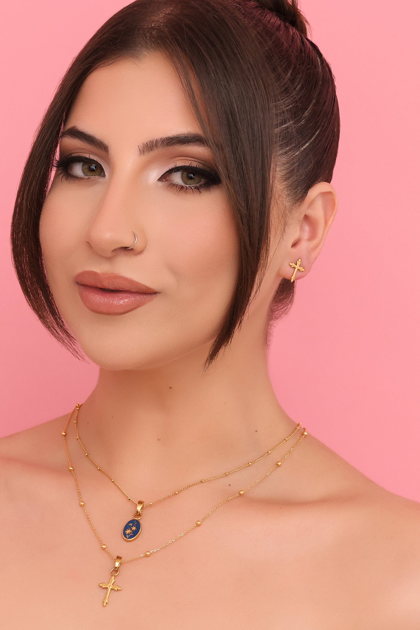 Cross Stud Earring Set