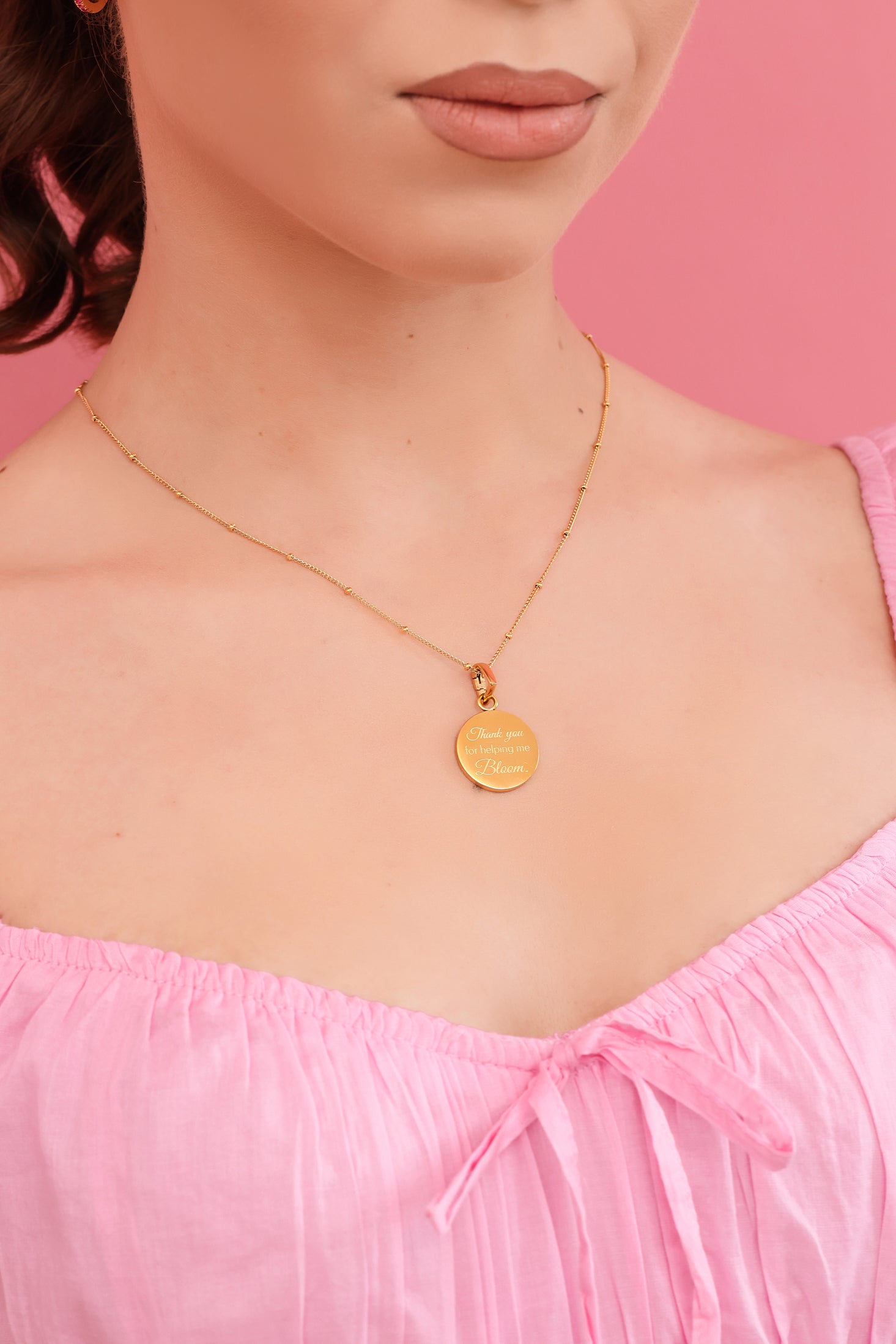 "Thank You For Helping Me Bloom" Pendant