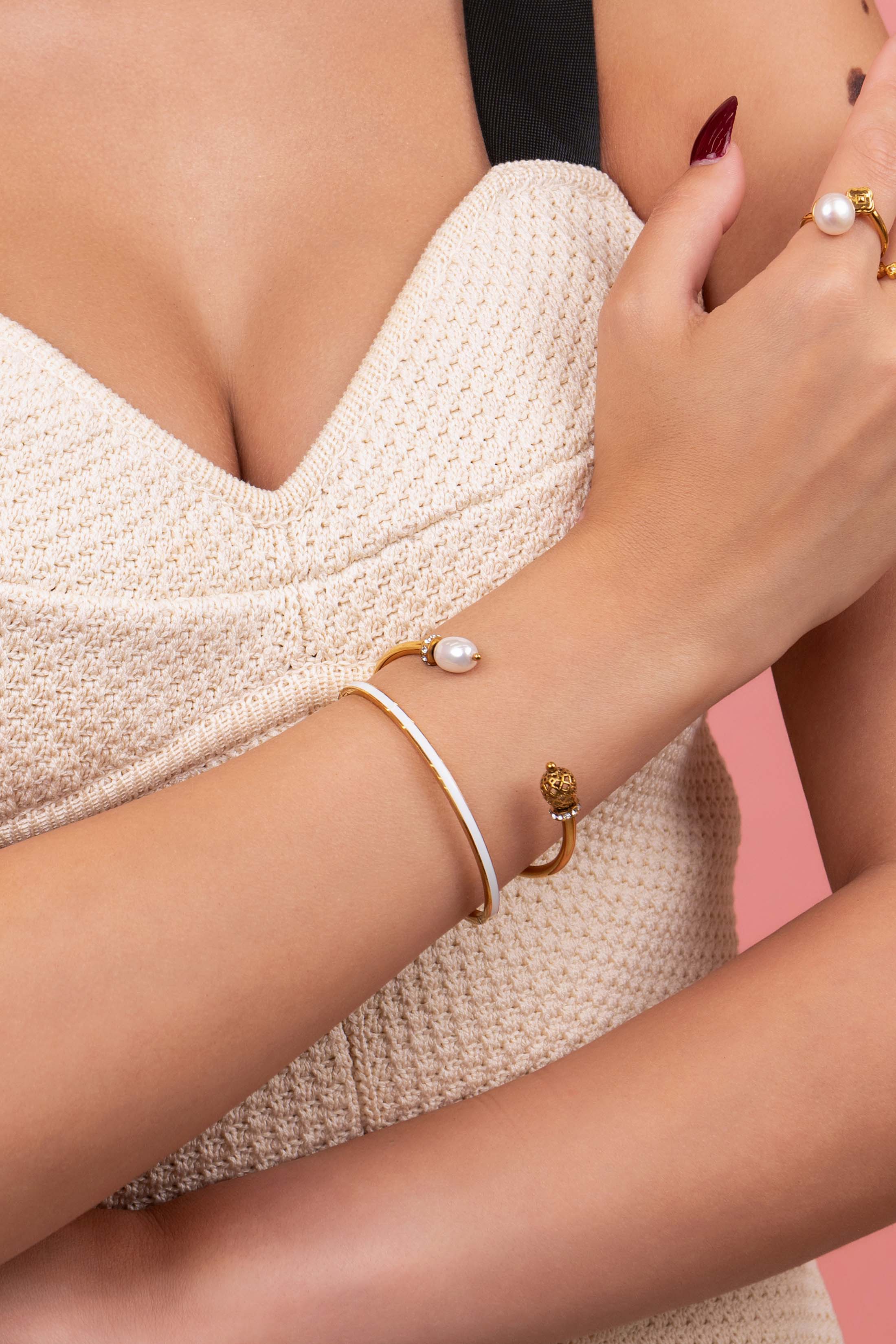 Pearl Line Bangle