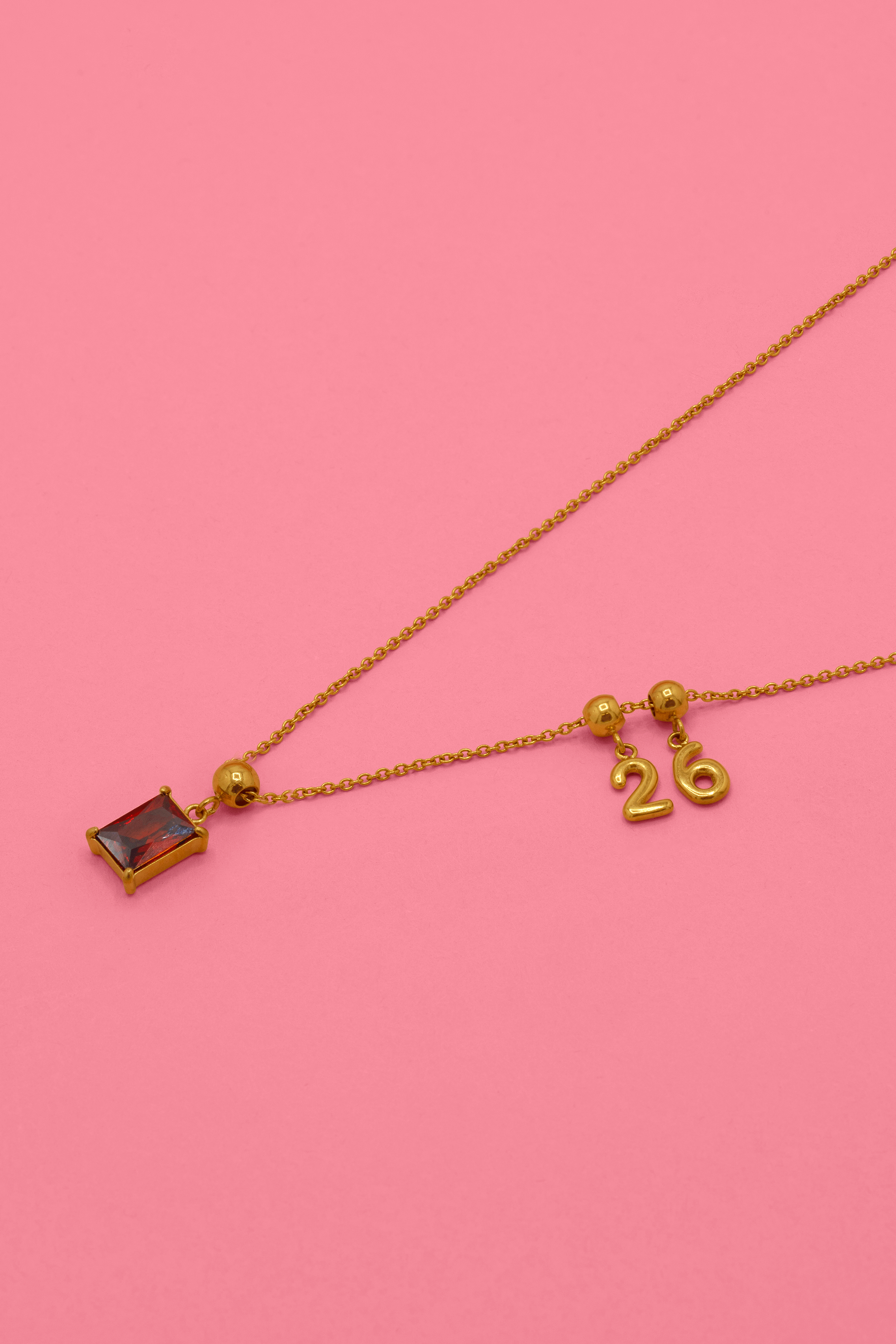 Numbers & Birthstone Toggle Charm Necklace Gift Set