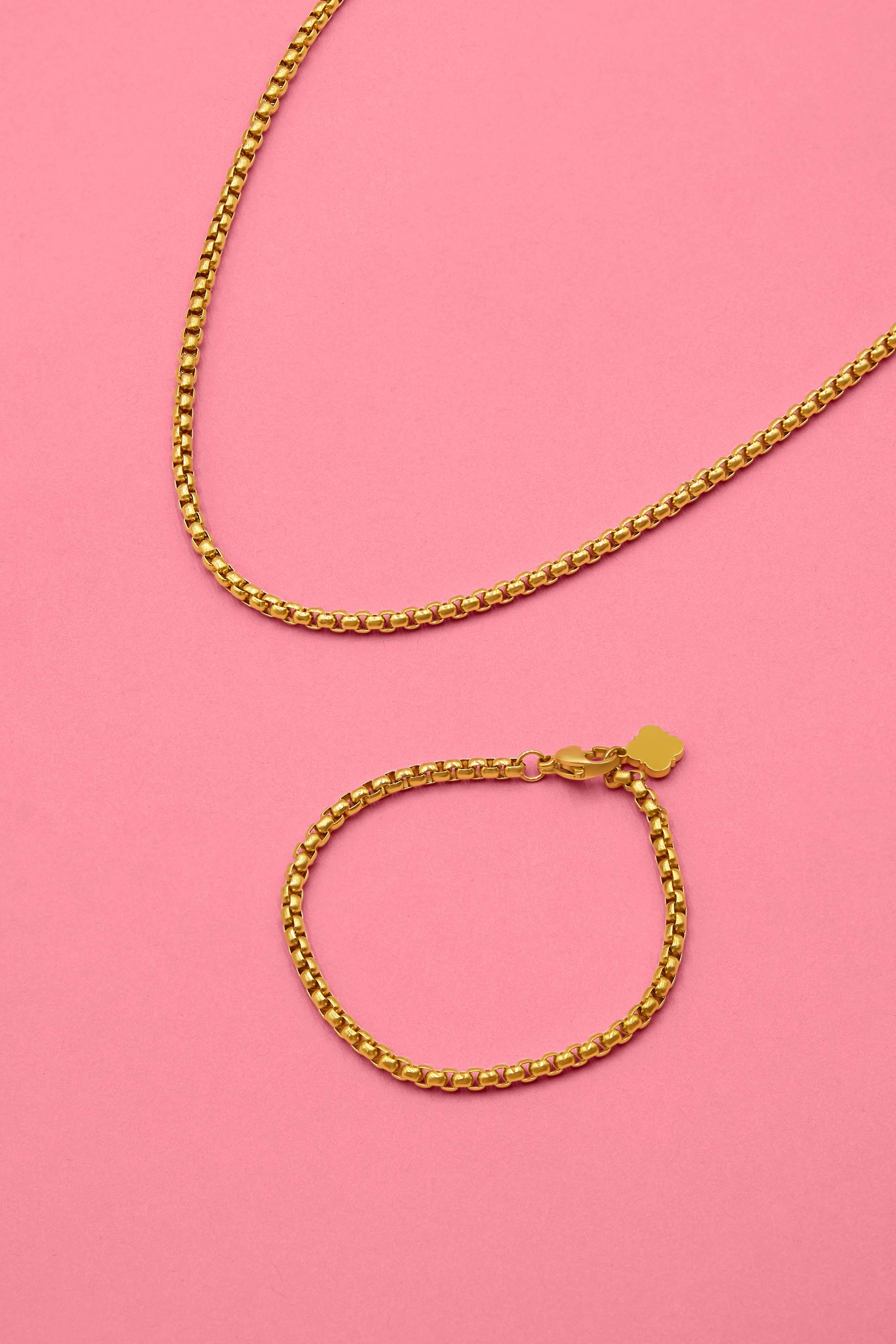 Boys Box Chain Gold Necklace