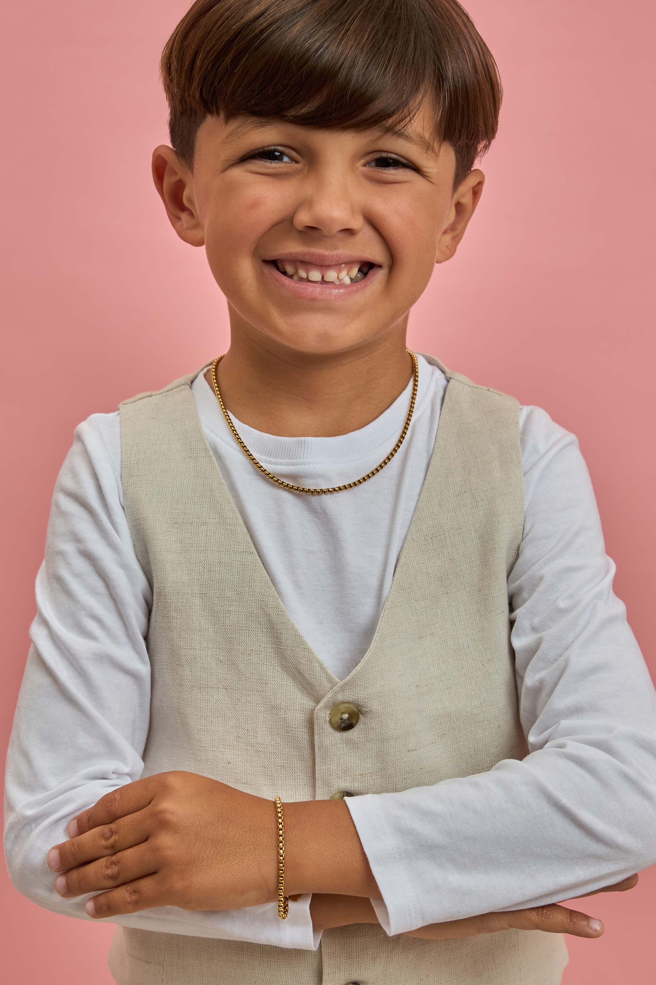 Boys Box Chain Gold Necklace