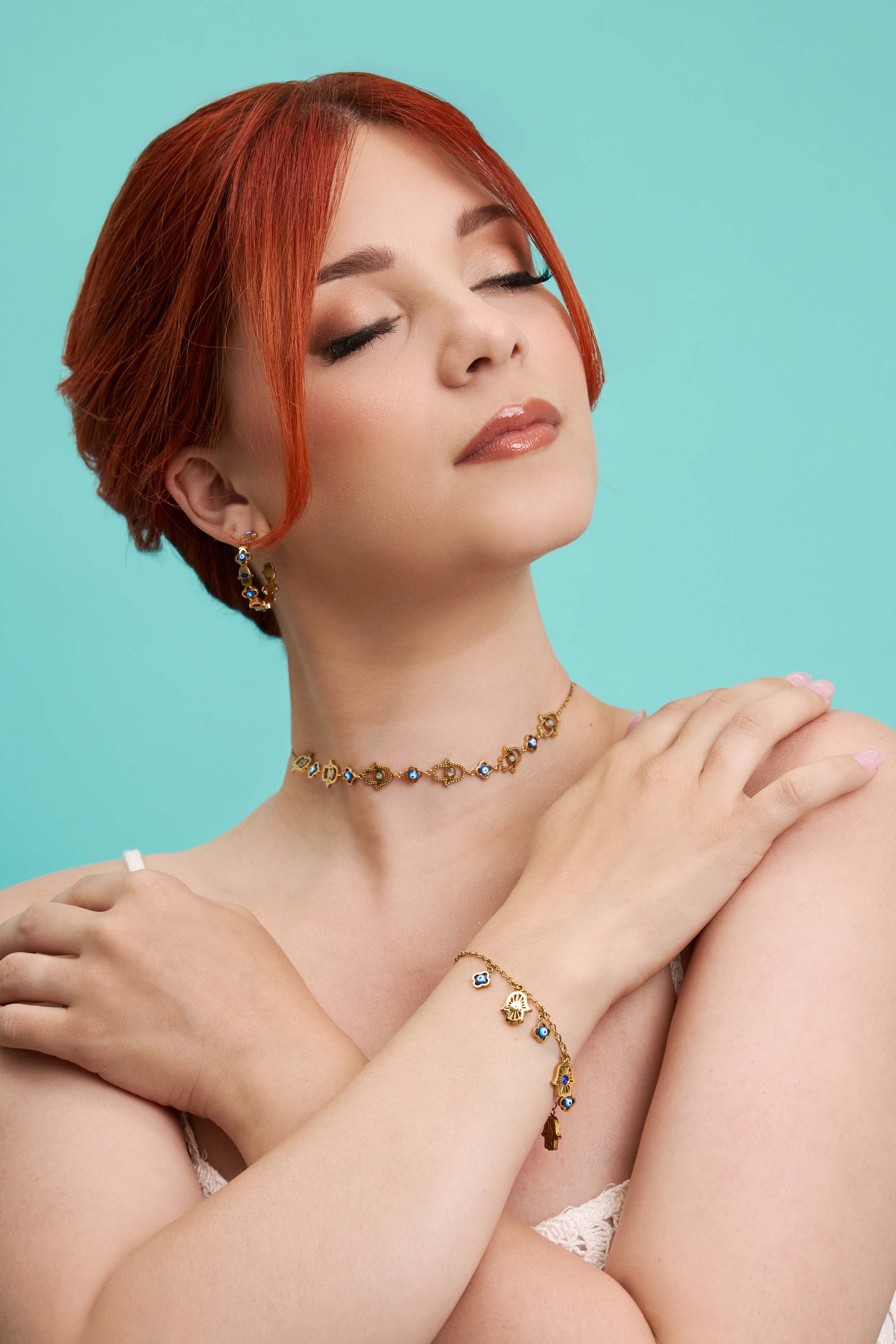 Evil Eye Hamsa Choker
