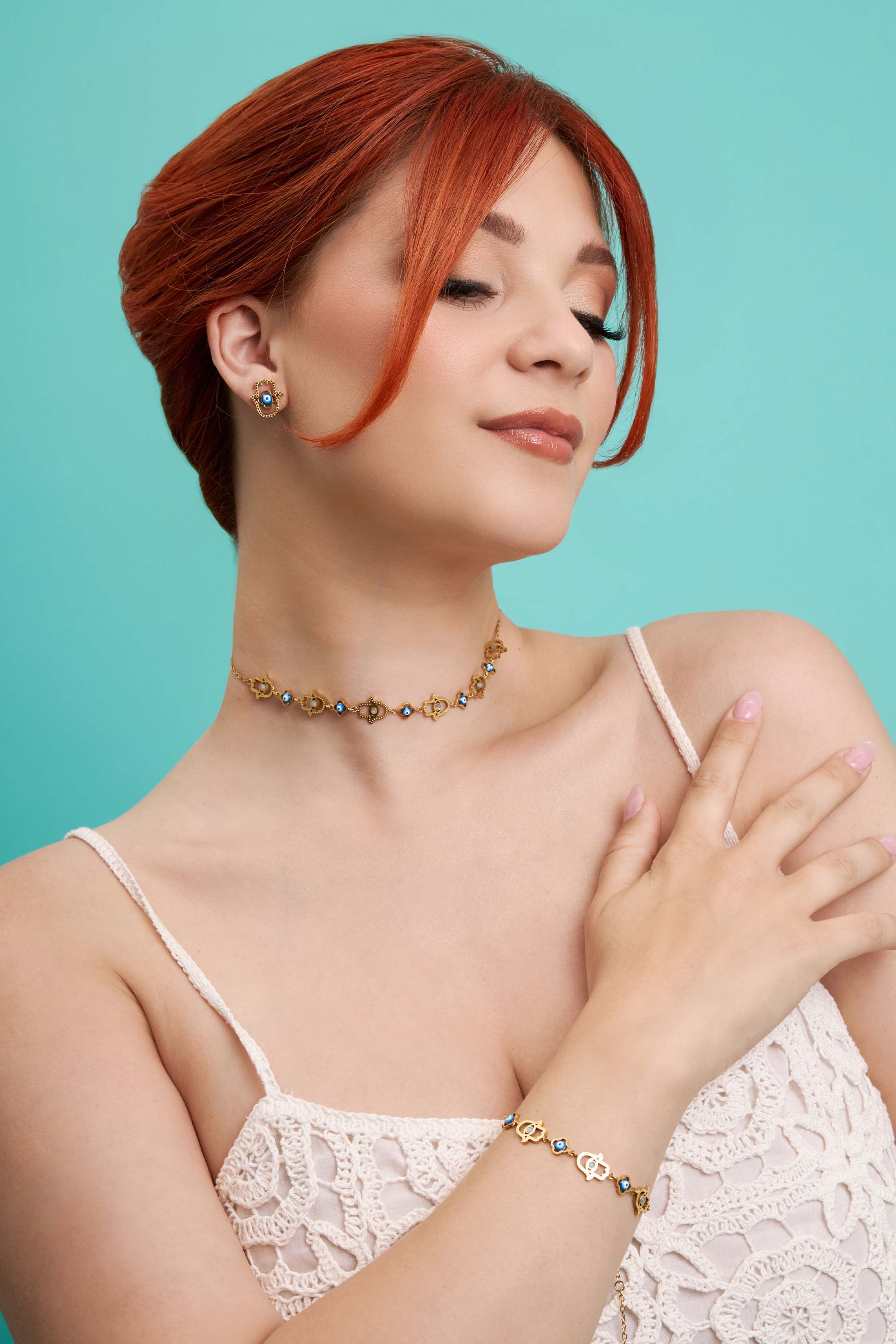 Evil Eye Hamsa Choker