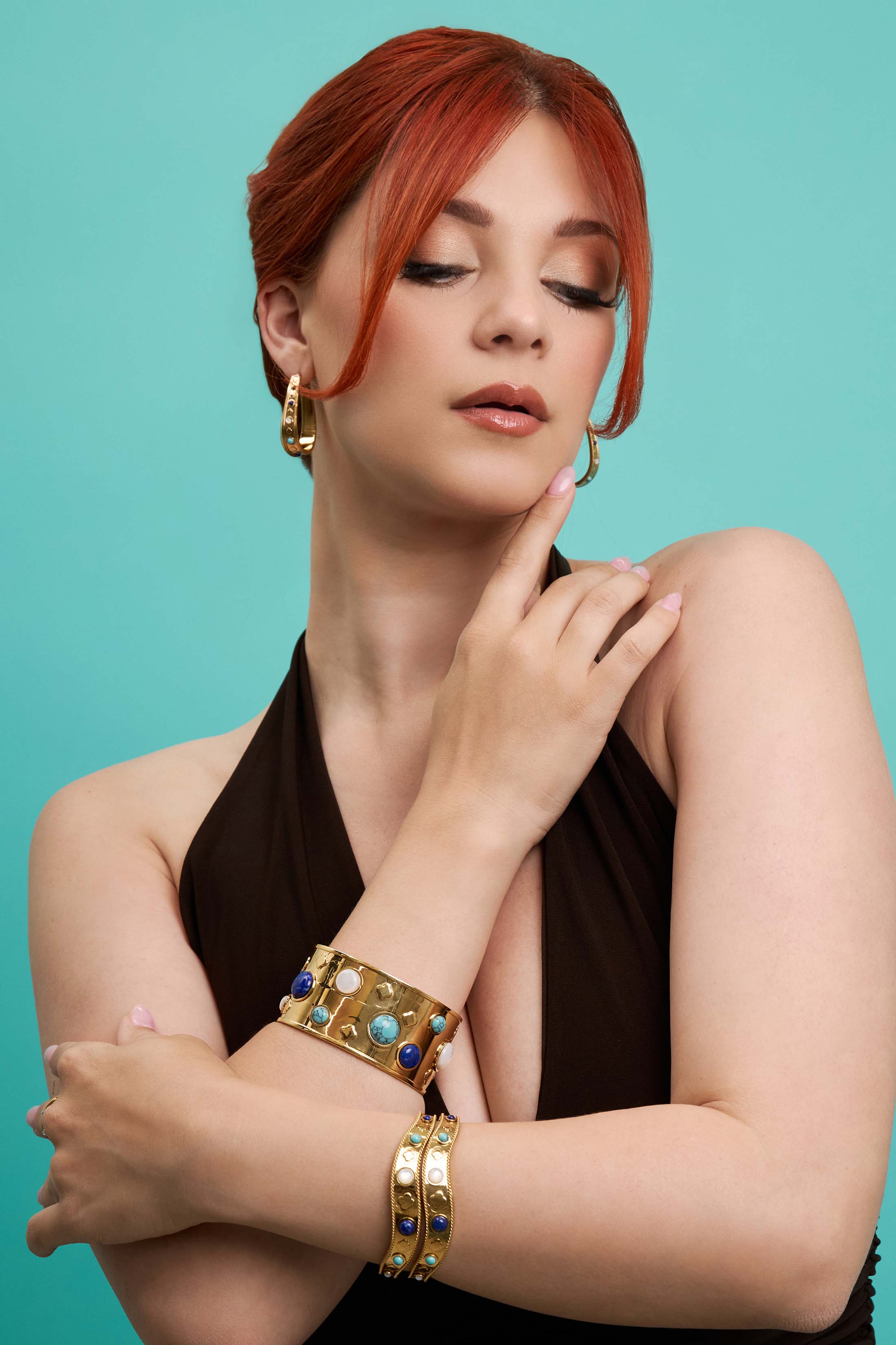 Sultan Gem Hoops, Ring & Bangle Gift Set