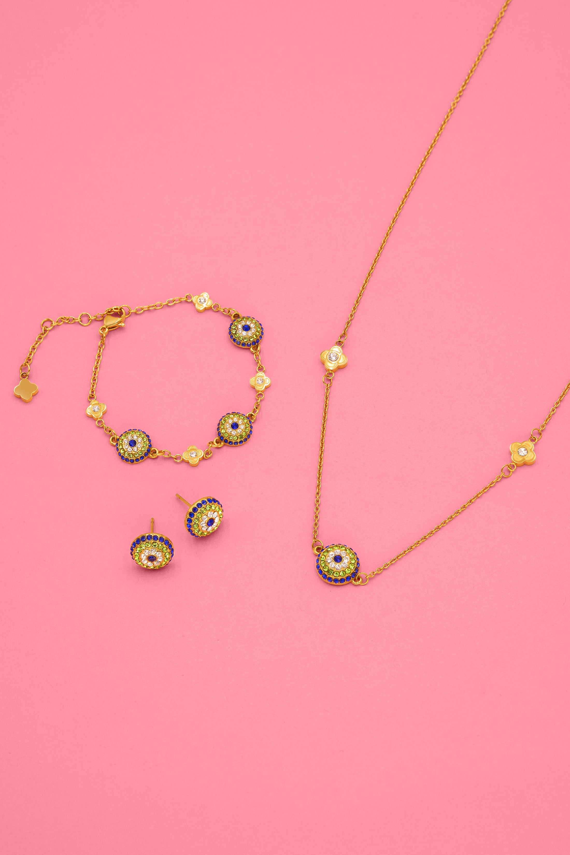 Medina Evil Eye Studs, Bracelet & Choker Gift Set