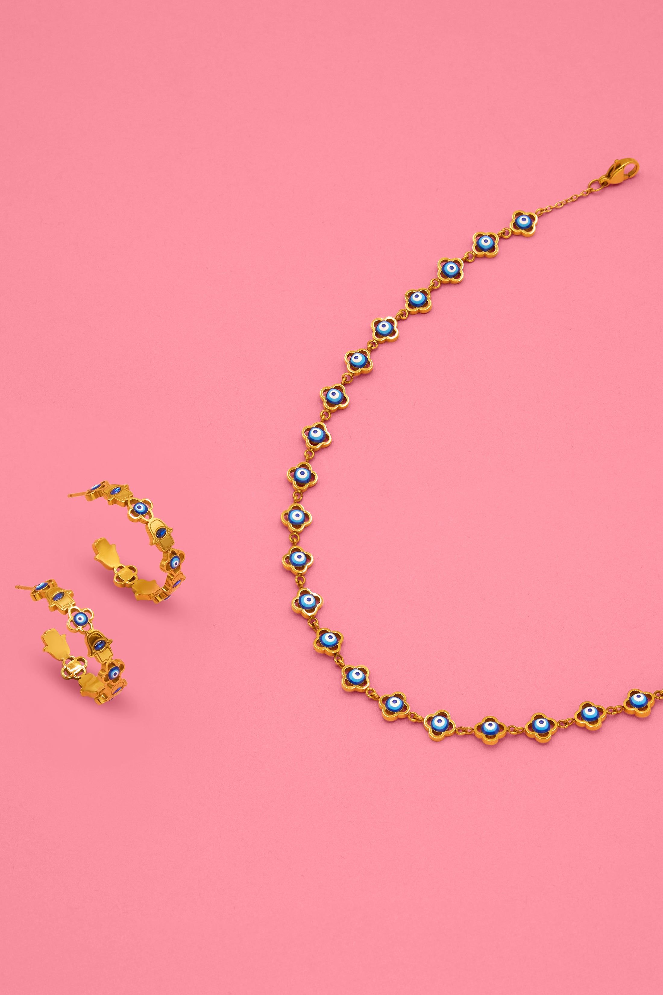 Evil Eye Hamsa Hoops & Evil Eye Choker Gift Set