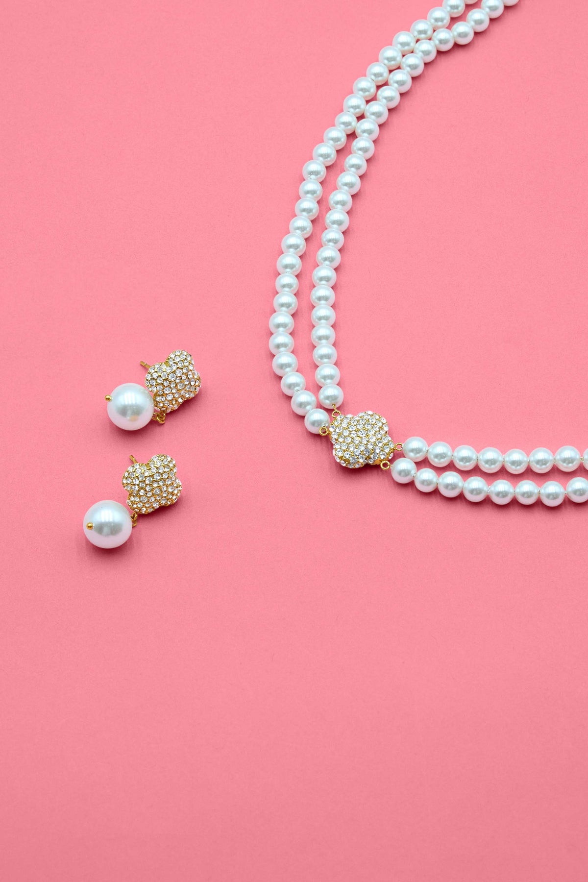 Rossi Icon Pearl Double Strand Choker & Drop Stud Earrings Gift Set