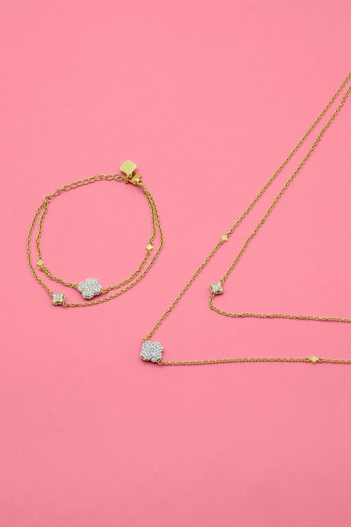 Rossi V Pendant Chain Necklace & Bracelet Gift Set