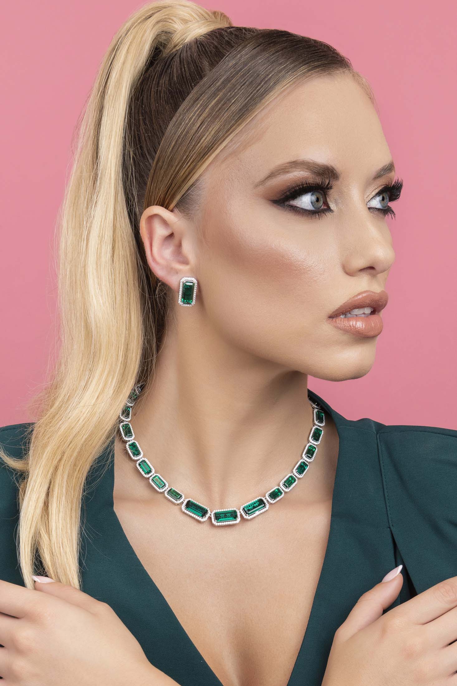 Emerald Elegance Statement Necklace
