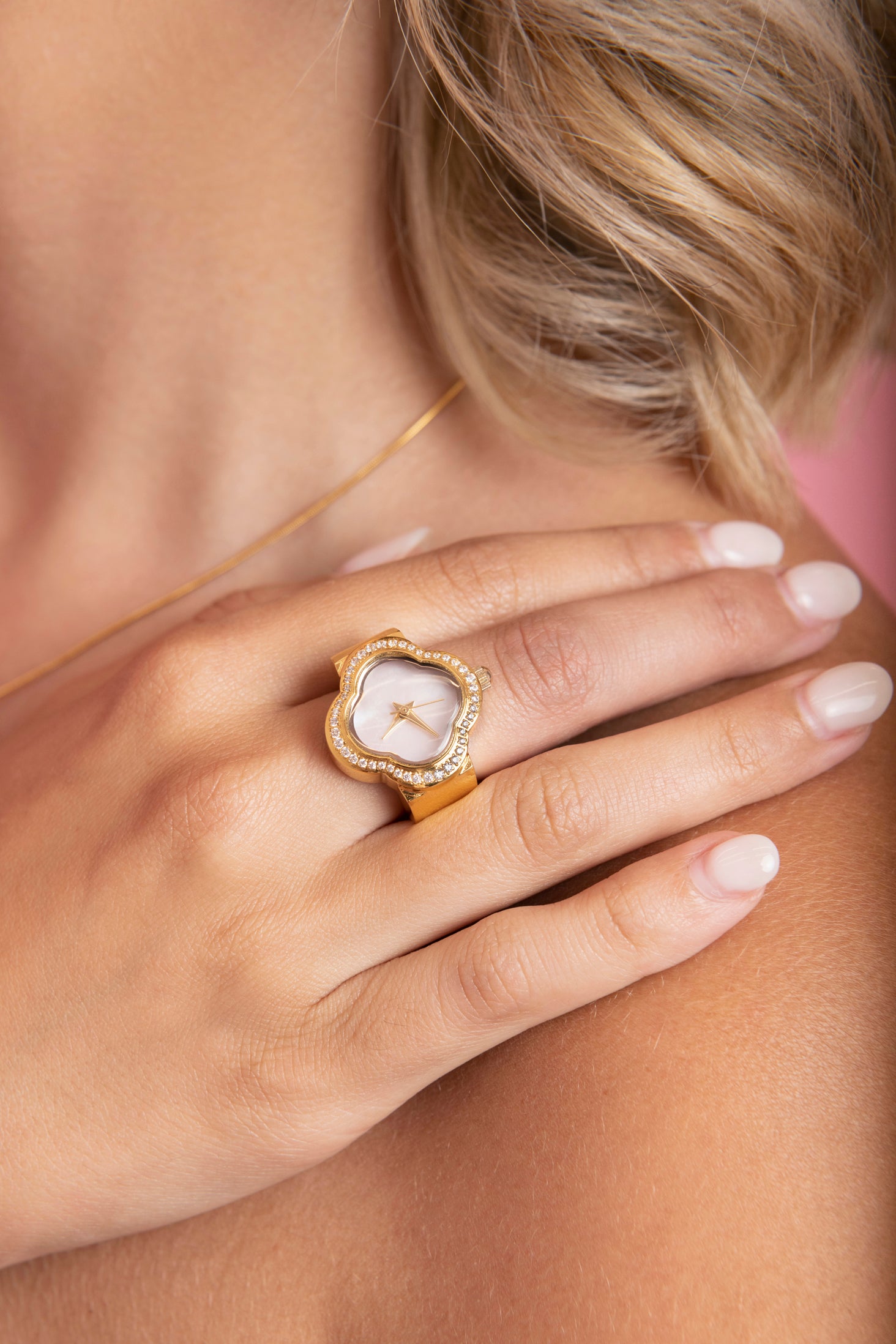 Carisma Pink Mother of Pearl Ring Watch