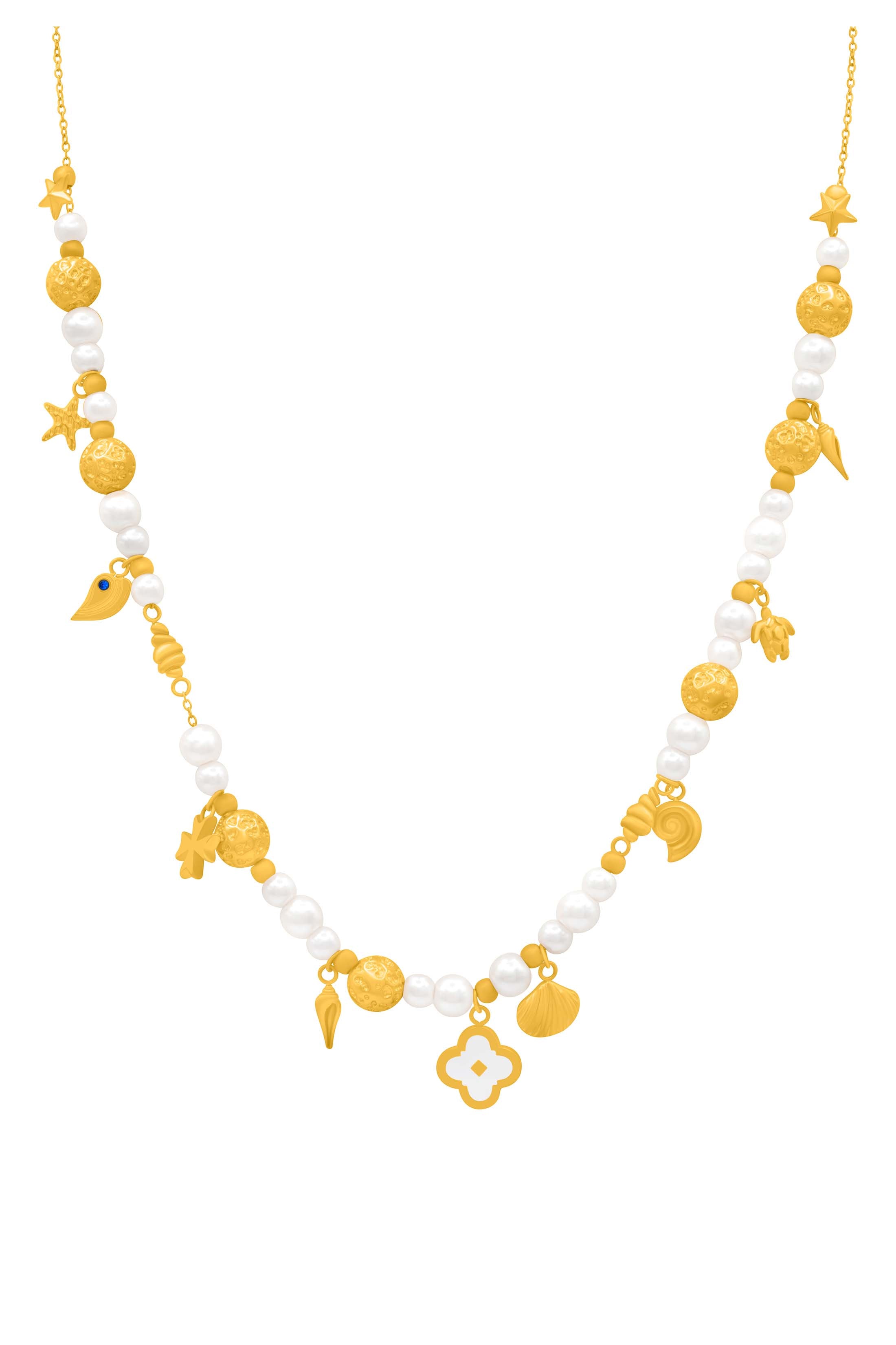 Maltese Summer Pearl Charm Necklace