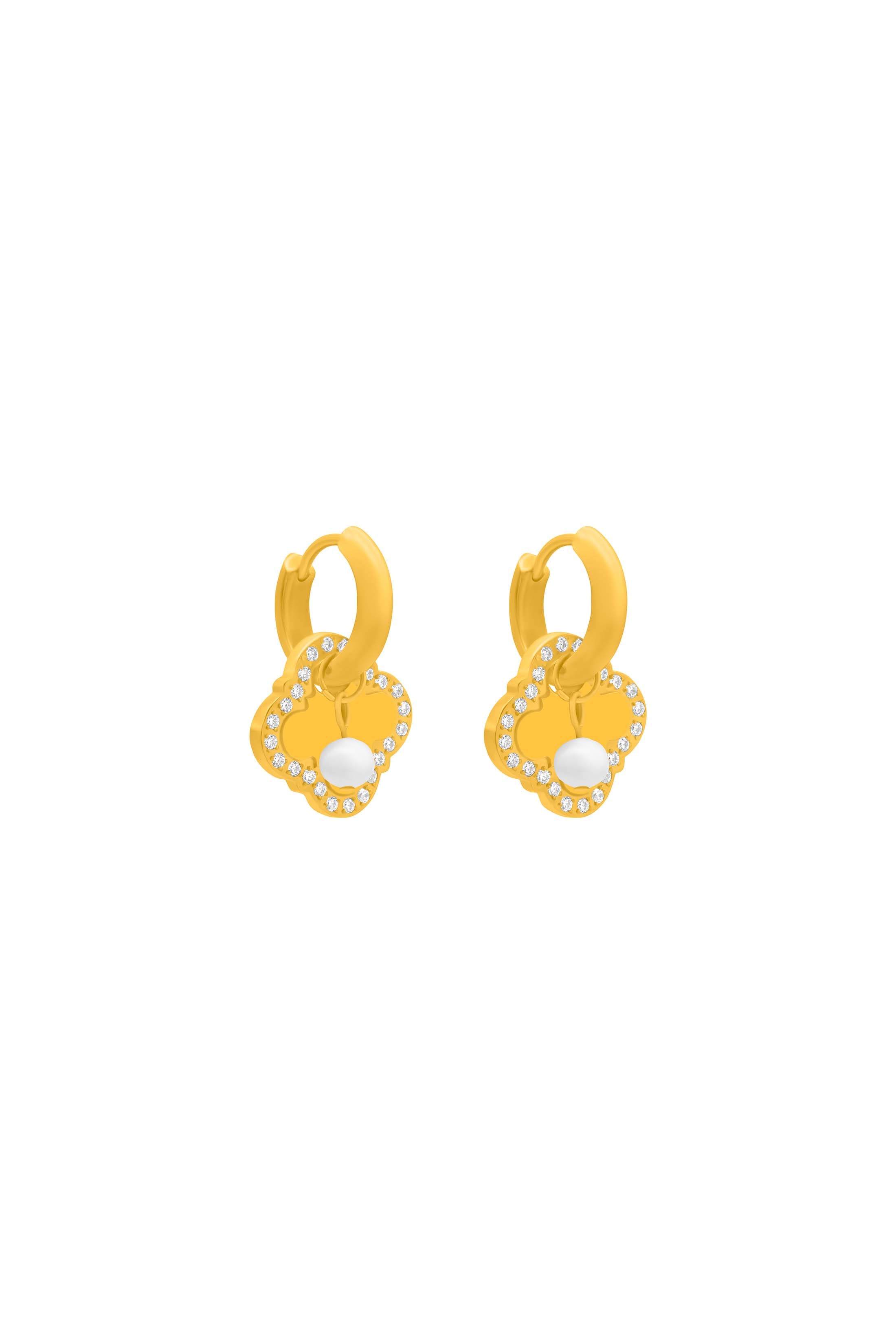 Pearl Linked Hoop Earring Set