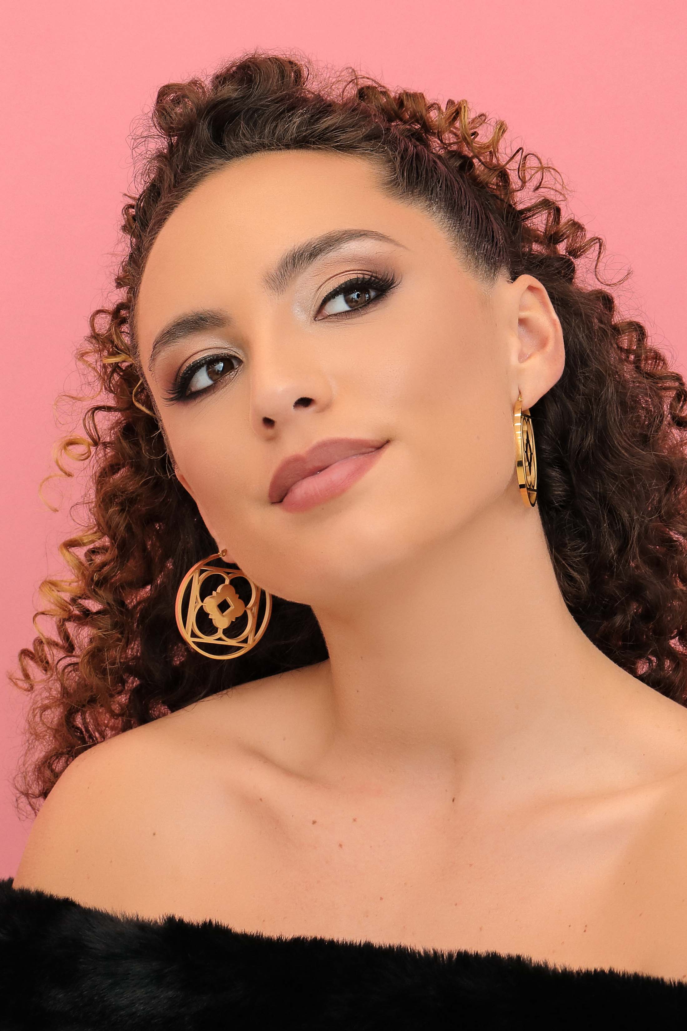 Carisma Logo Statement Hoop Earrings