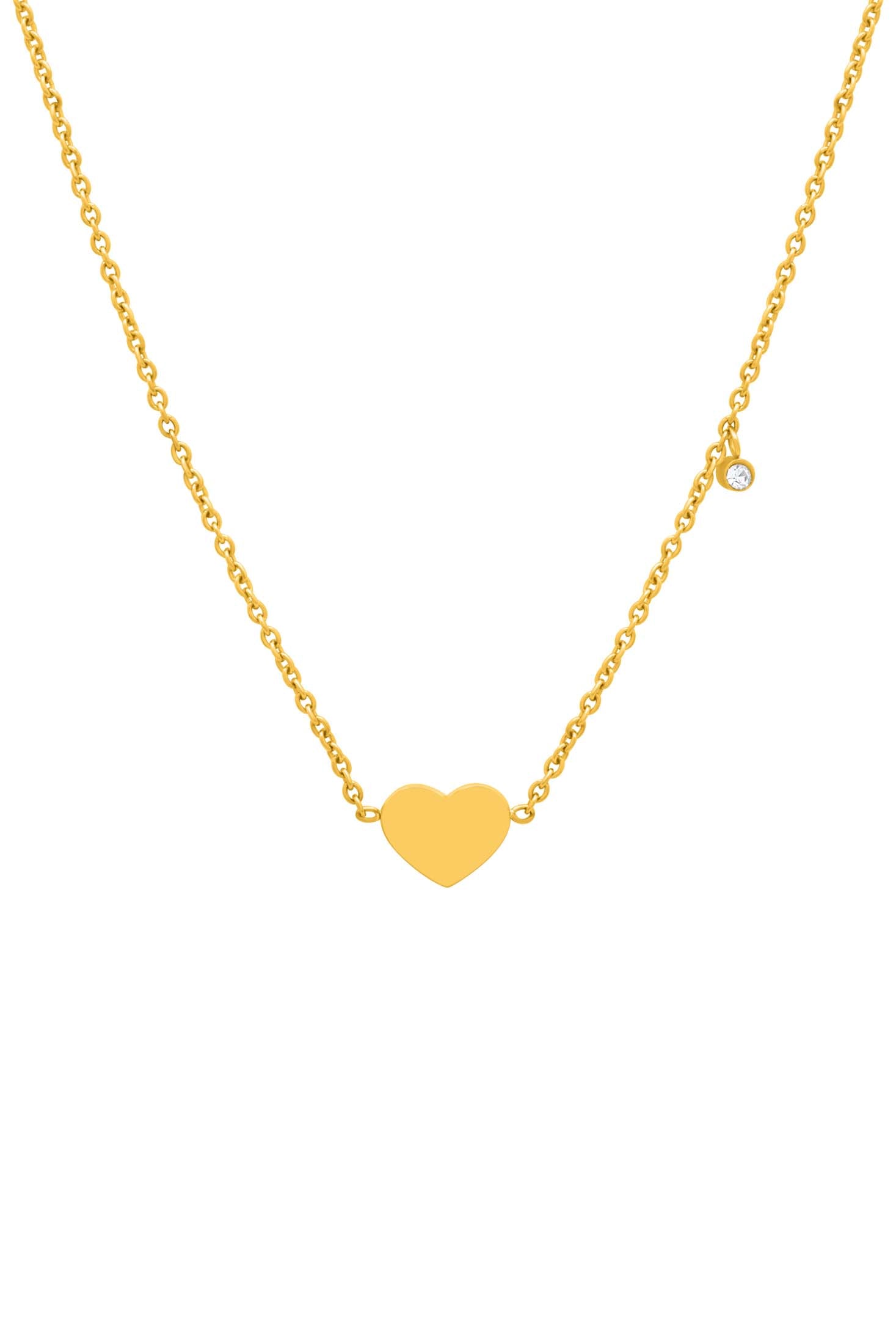 Petite Engravable Heart Gold Necklace