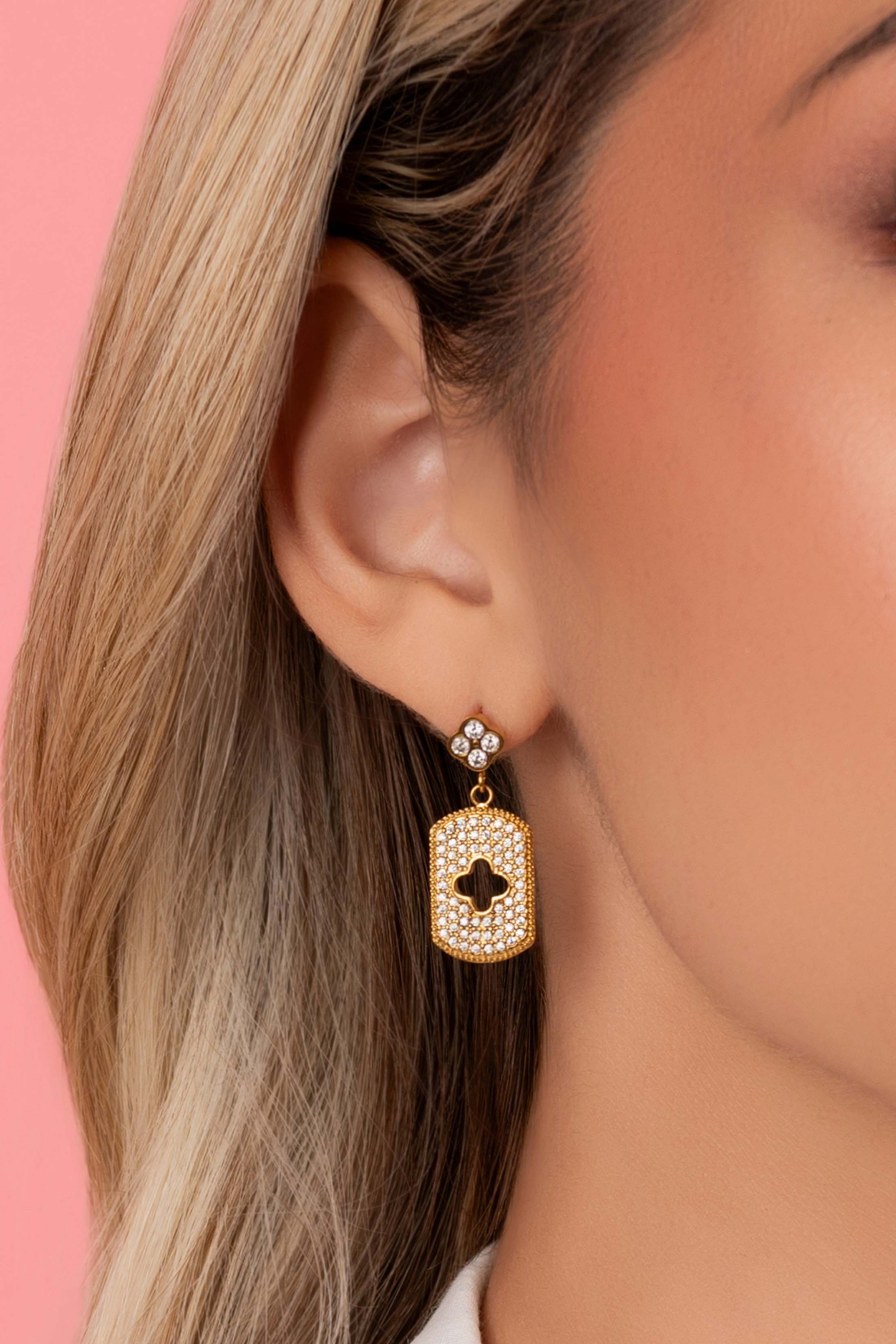 Iconic Pavé Drop Stud Earrings & Necklace Gift Set