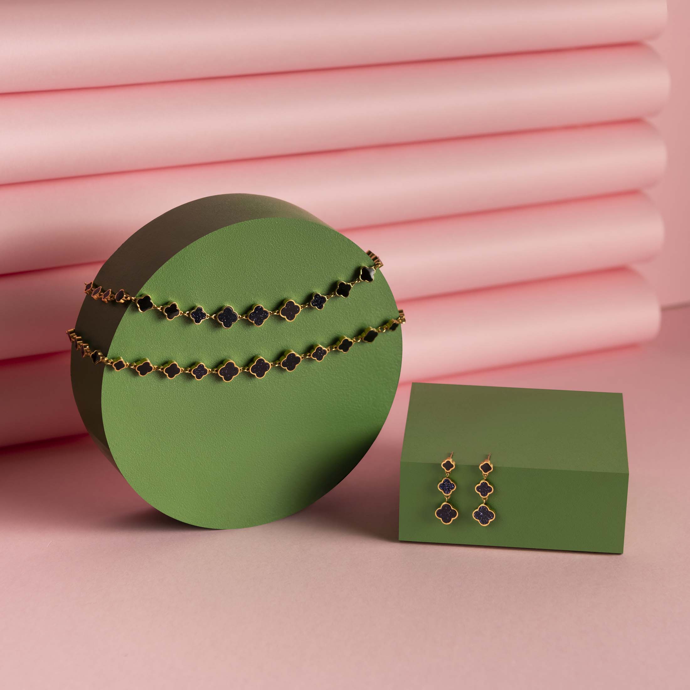 Sofia Midnight Sparkle Stud Earring Set