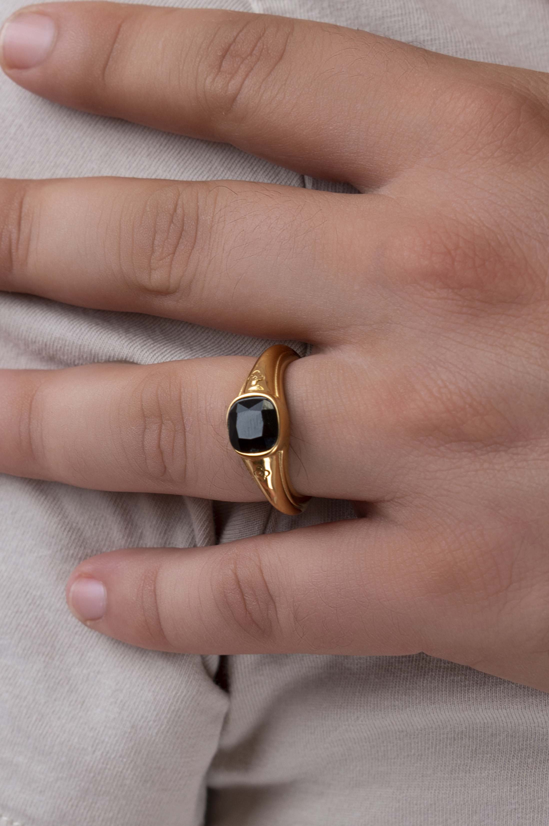 Black Zirconia Accent Ring