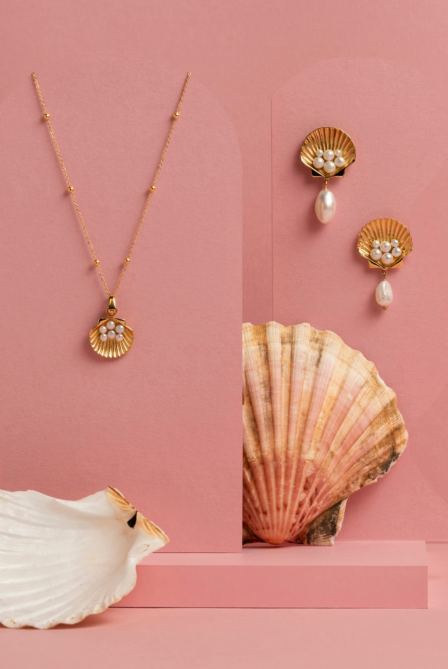 Arzella FreshWater Pearl Drop Stud Earrings & Pendant Gift Set