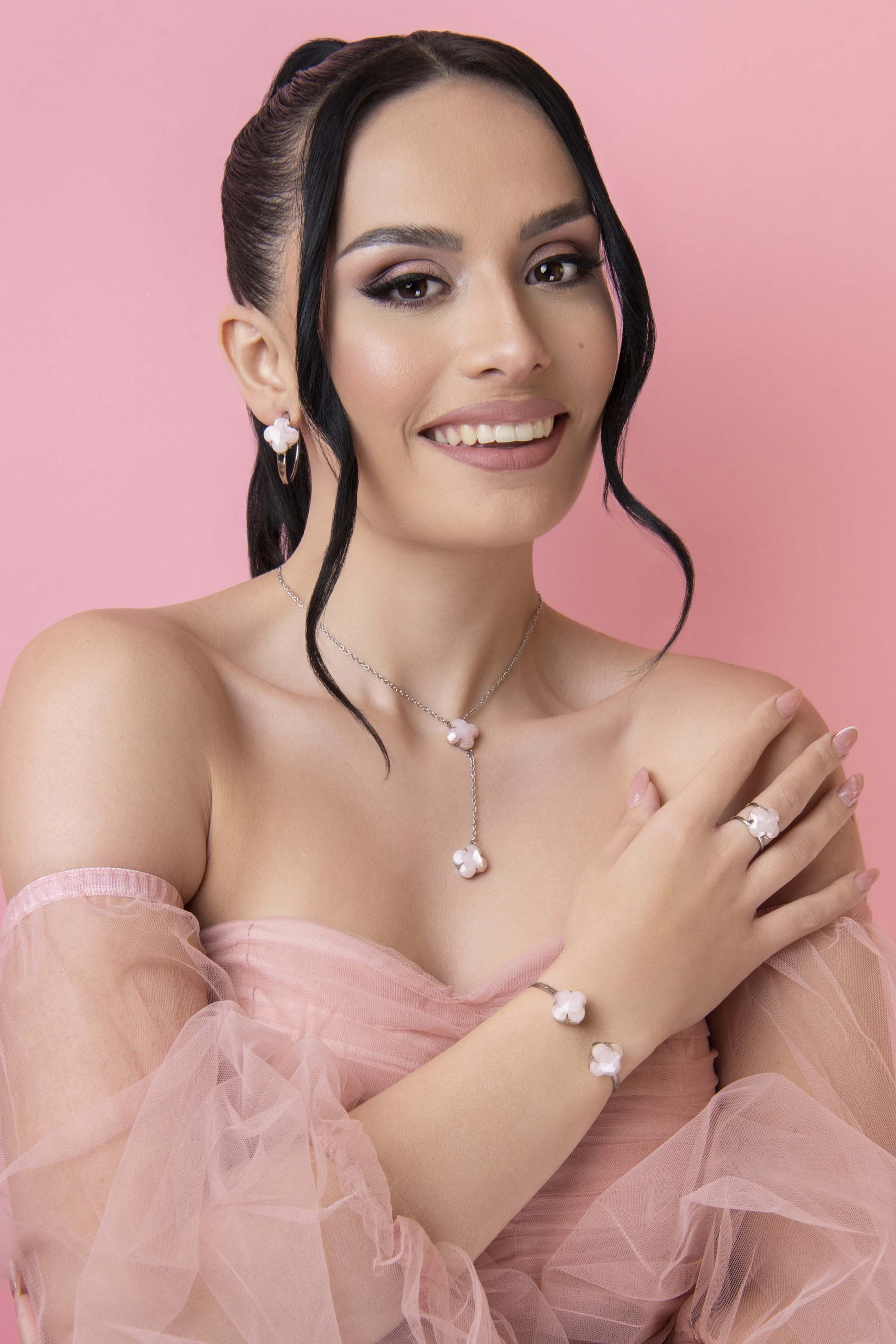 Stone Station Petite Hoop Earring Set Silver Coloured