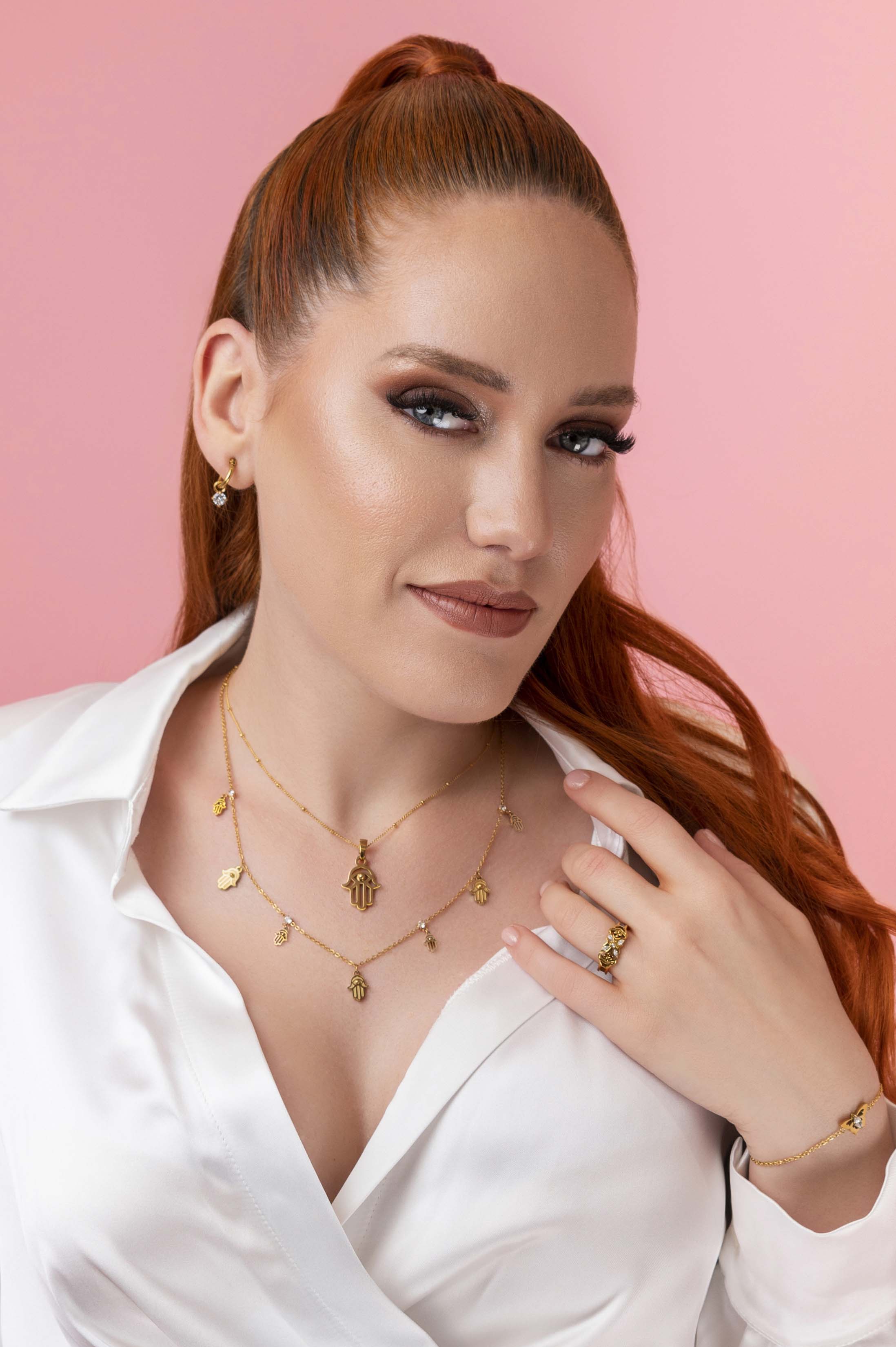 Hamsa Eye Multi Charm Necklace