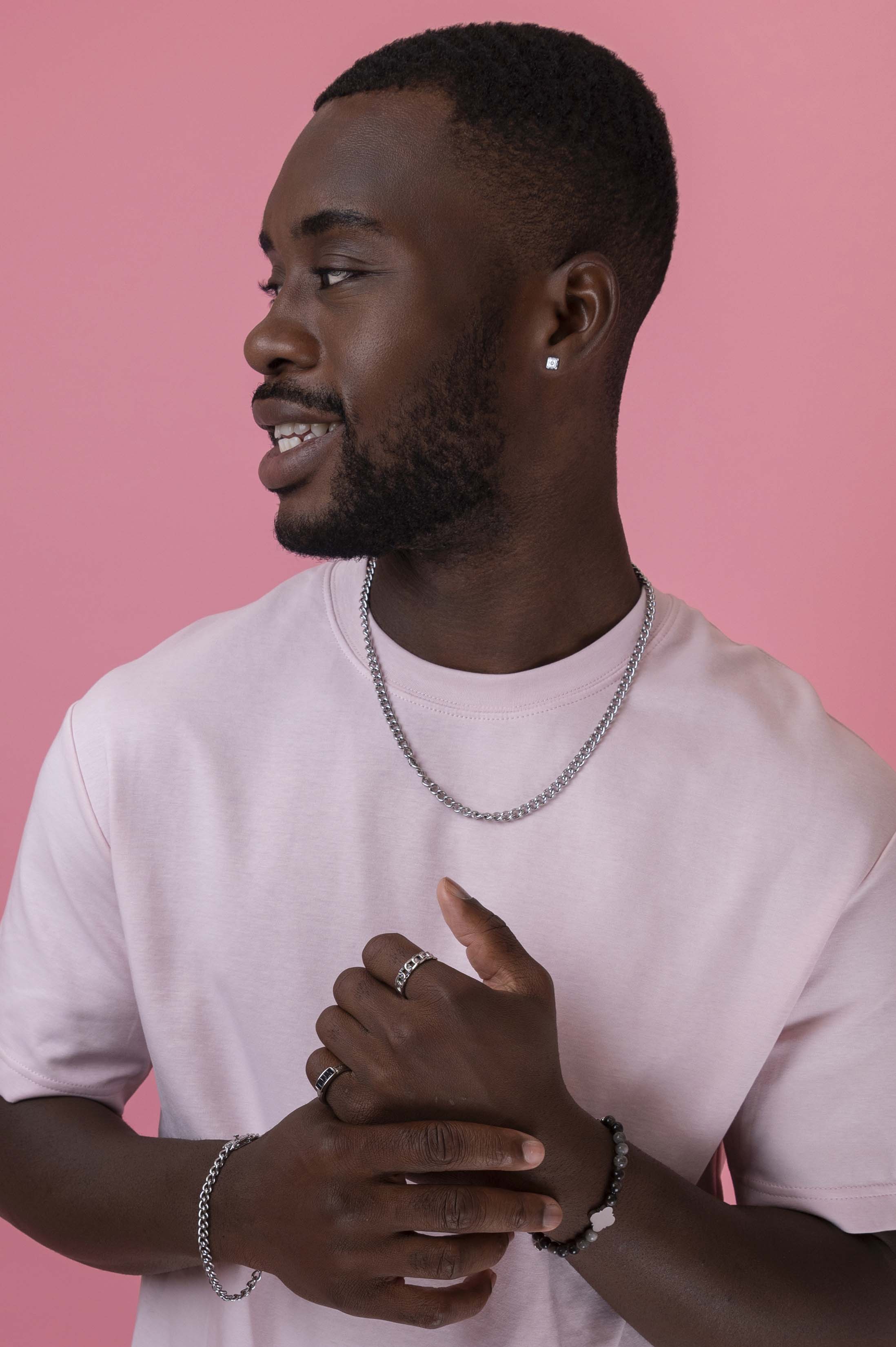 Silver Carisma Logo Stud Earring