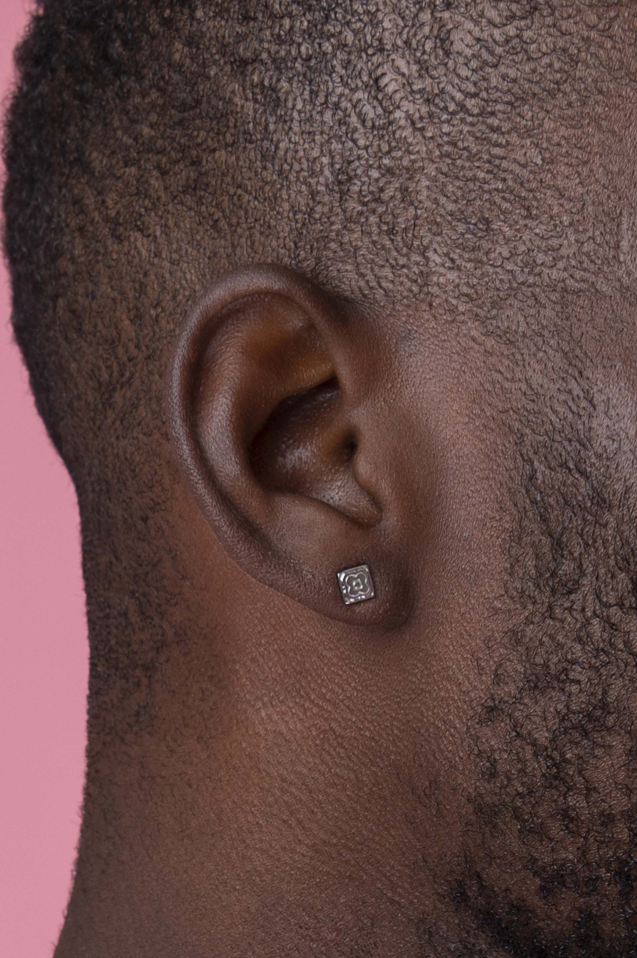 Silver Carisma Logo Stud Earring