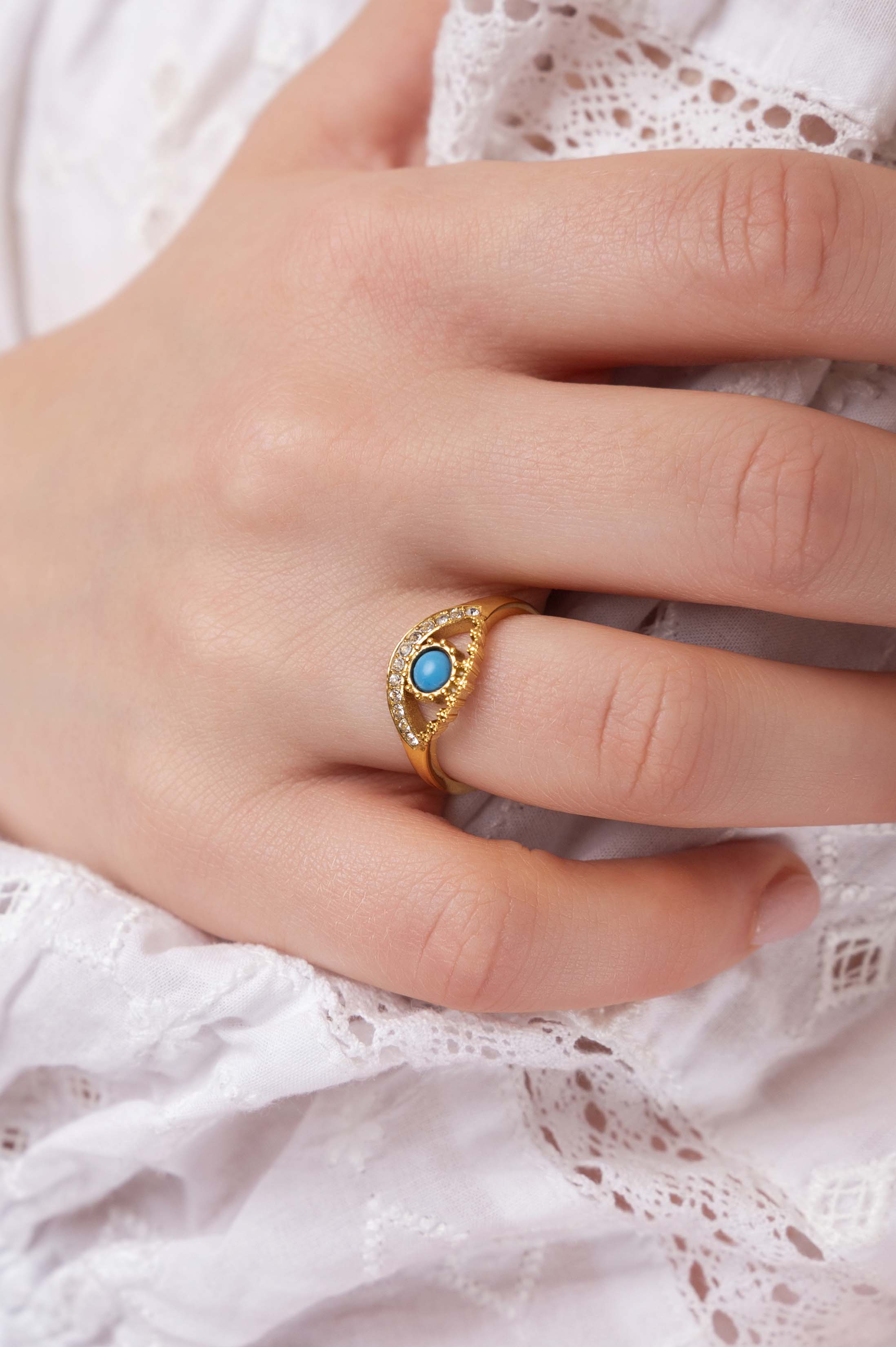 Milos Evil Eye Ring & Bracelet Gift Set