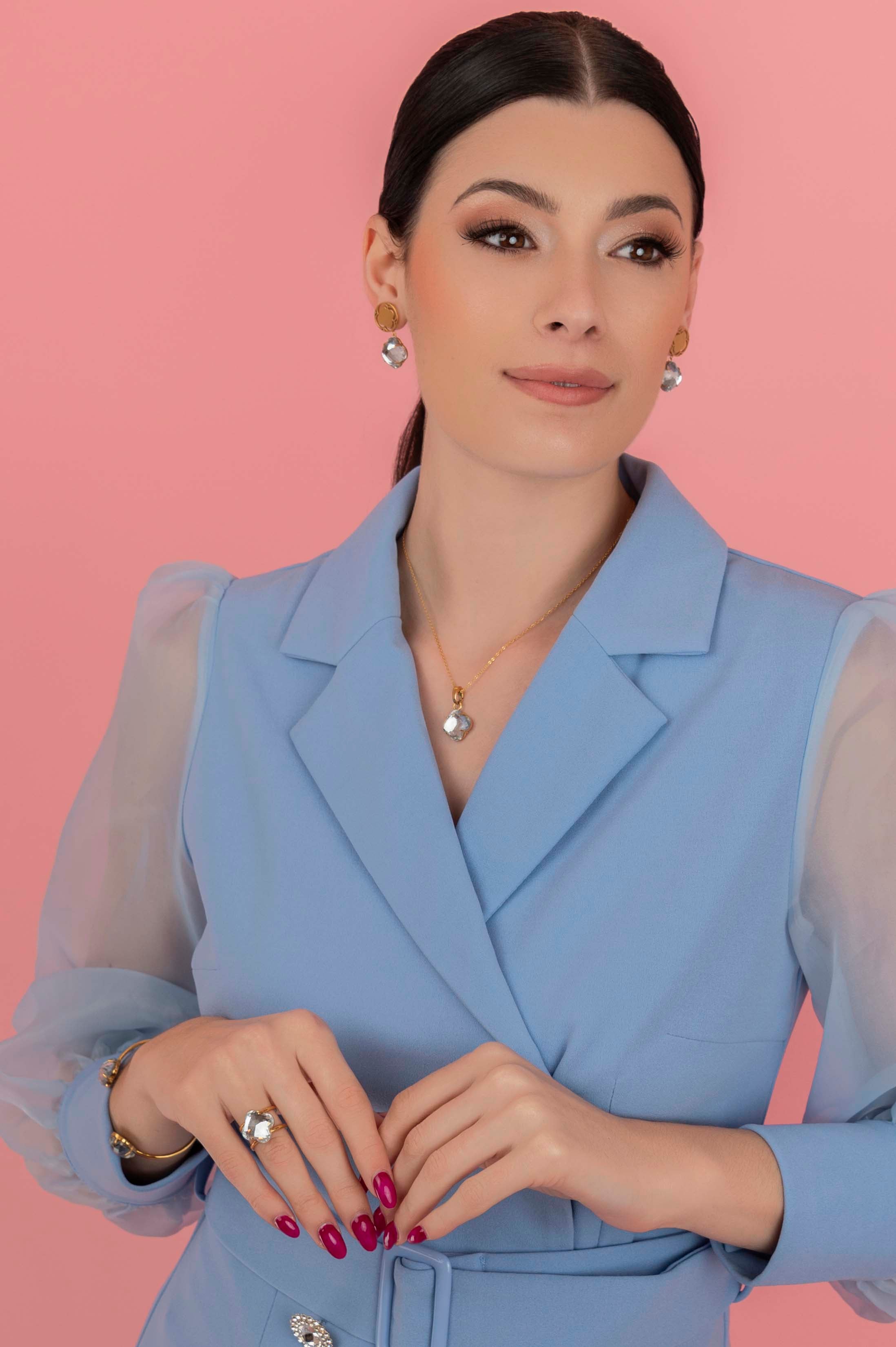 Stone Station Brillantina Stone Stud Earring Set