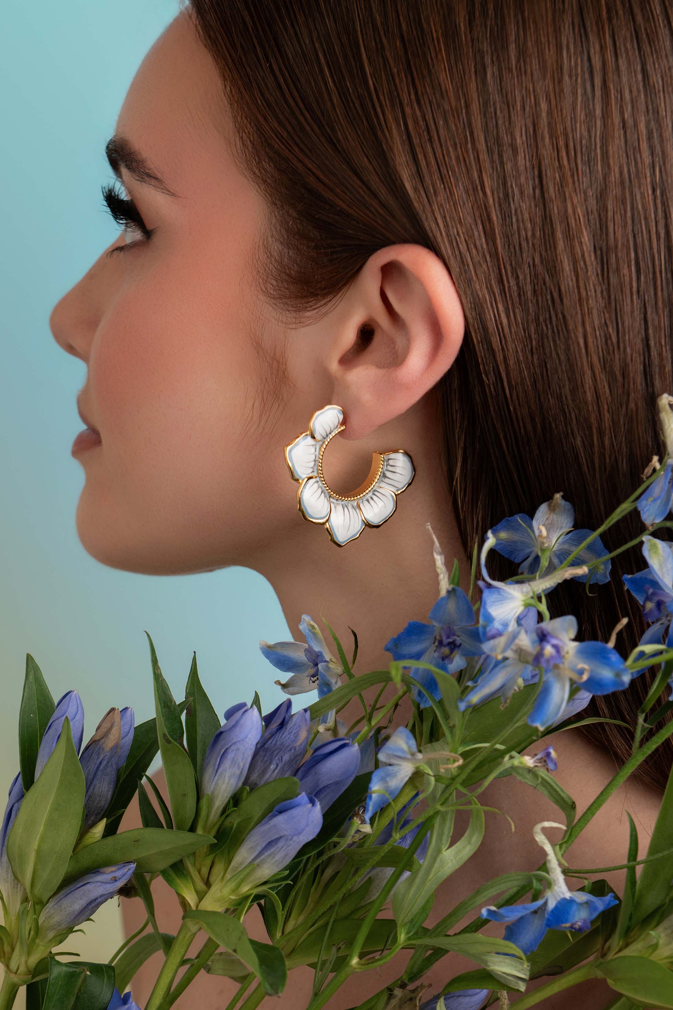 Golden Bloom Hoop Earring Set