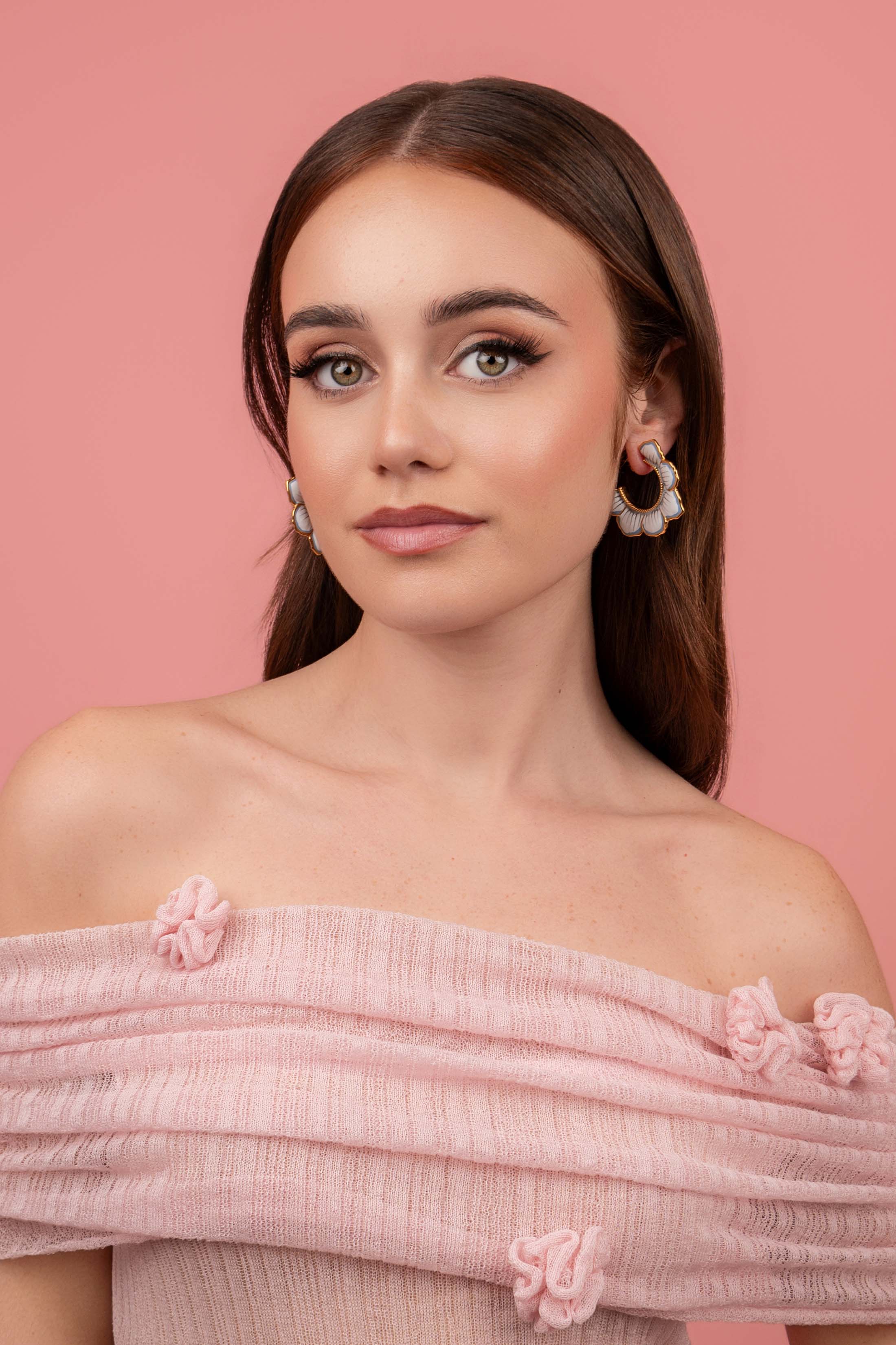 Golden Bloom Hoop Earring Set