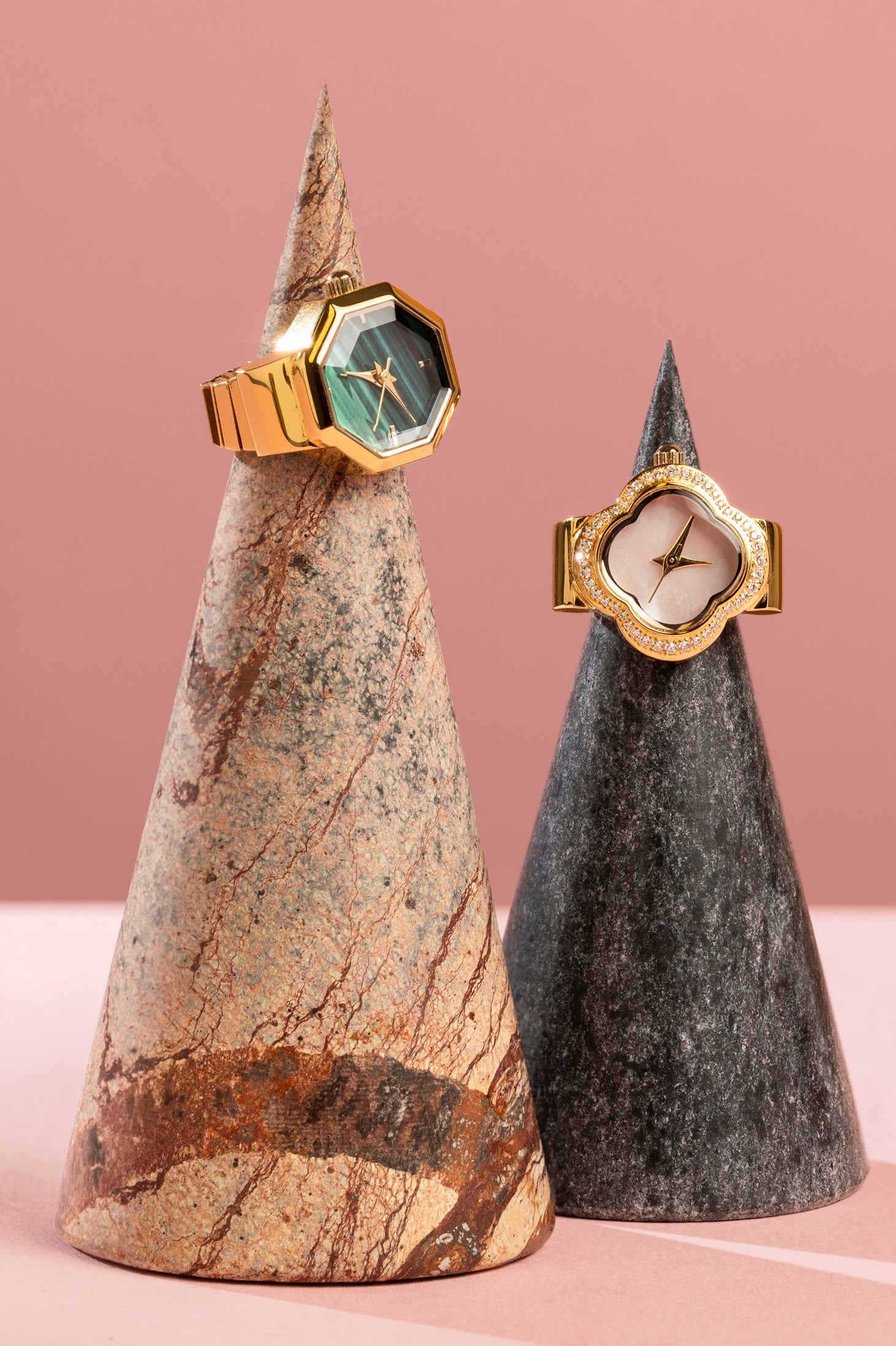 Carisma Pink Mother of Pearl Ring Watch