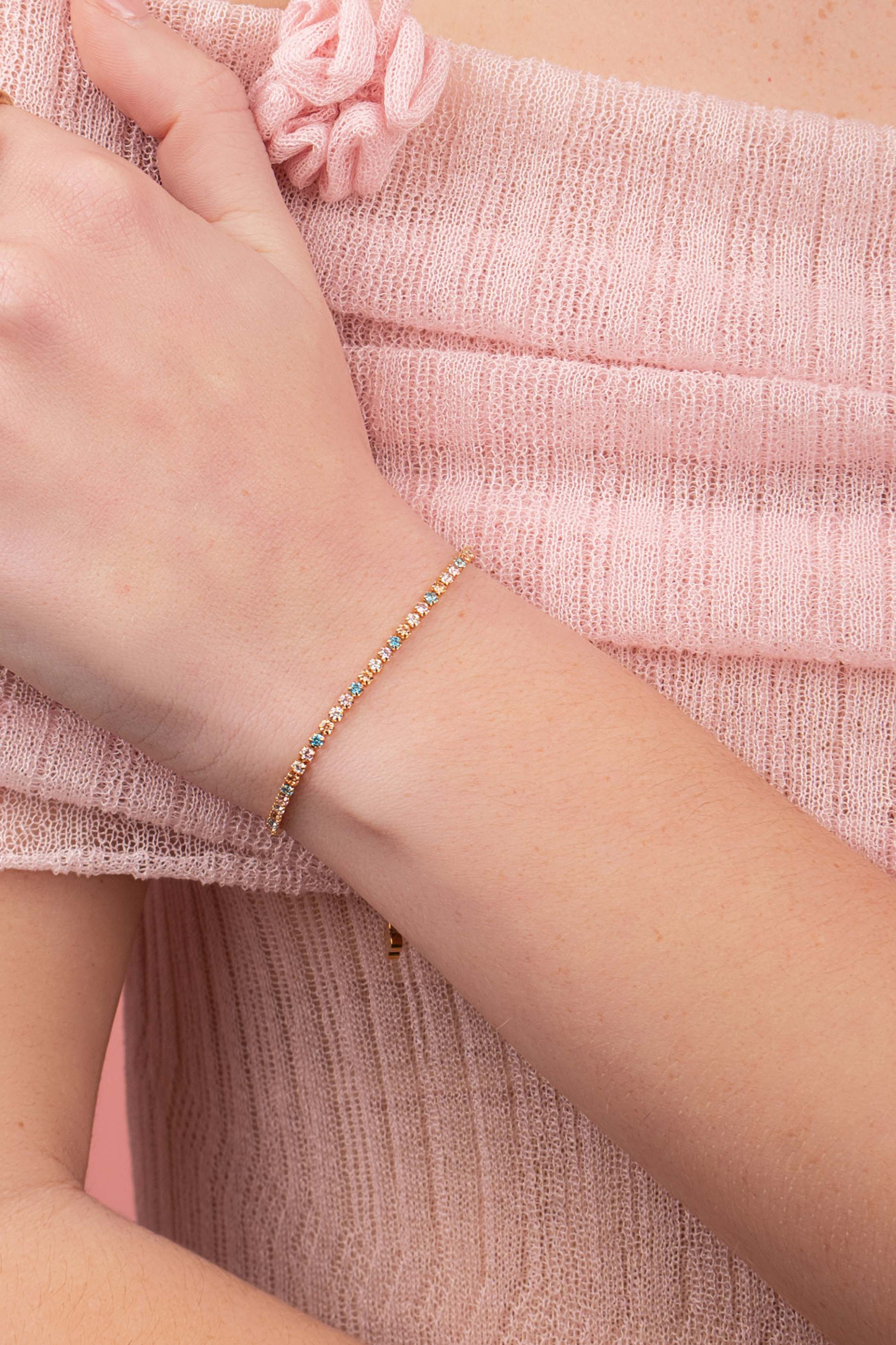 Golden Bloom Tennis Bracelet