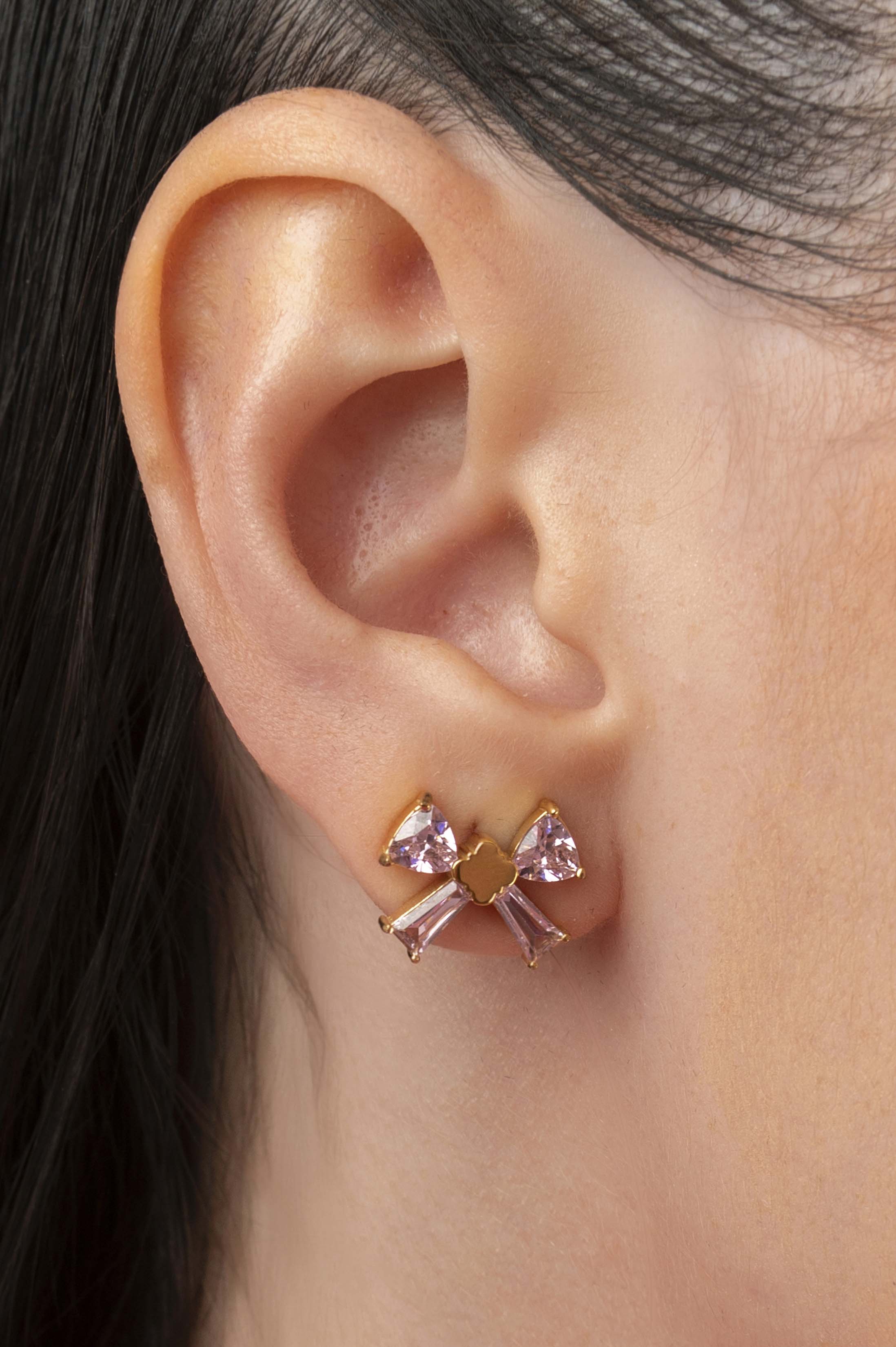 Blushing Bow Stud Earring Set