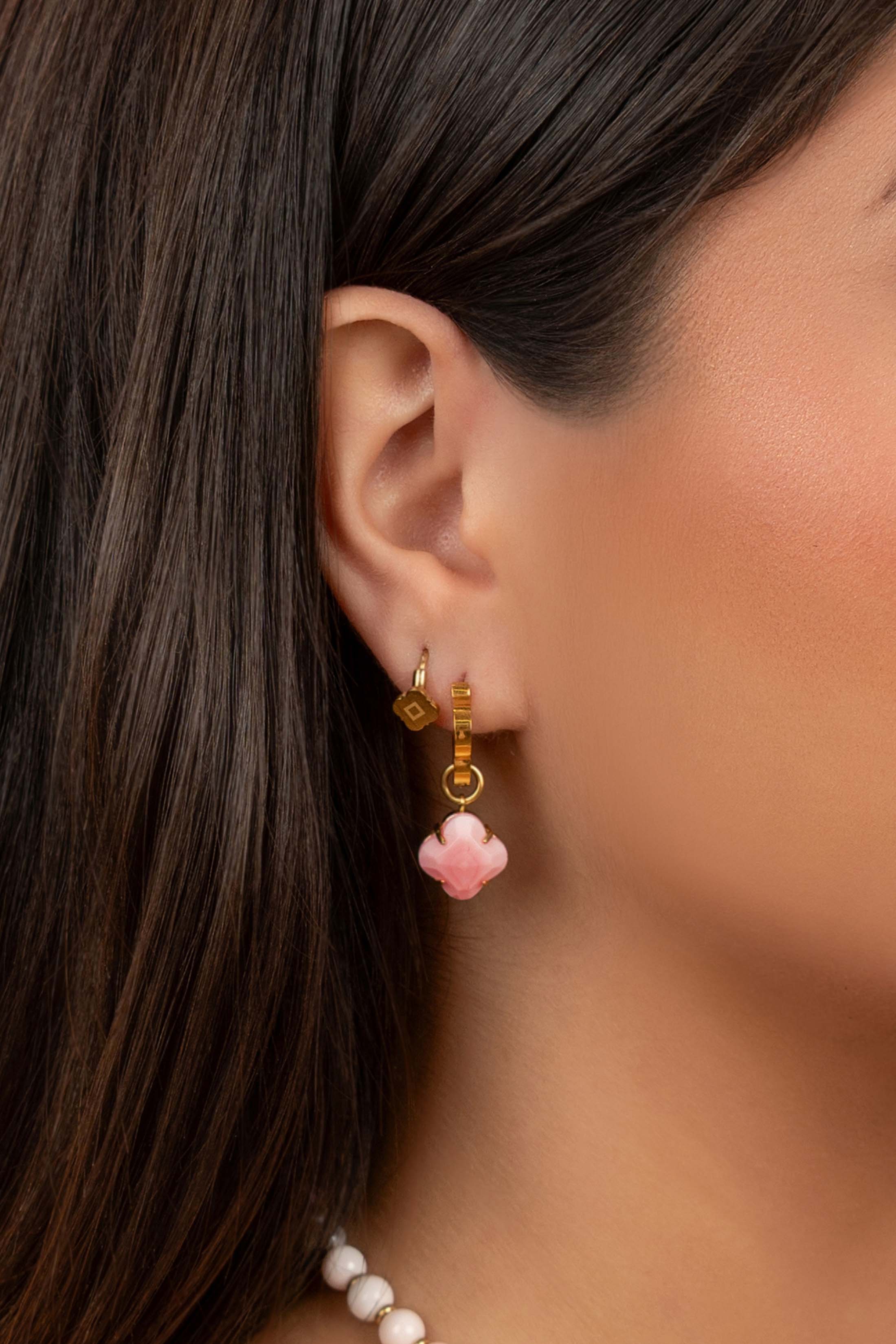 Pink Pearl Duo Earring Set