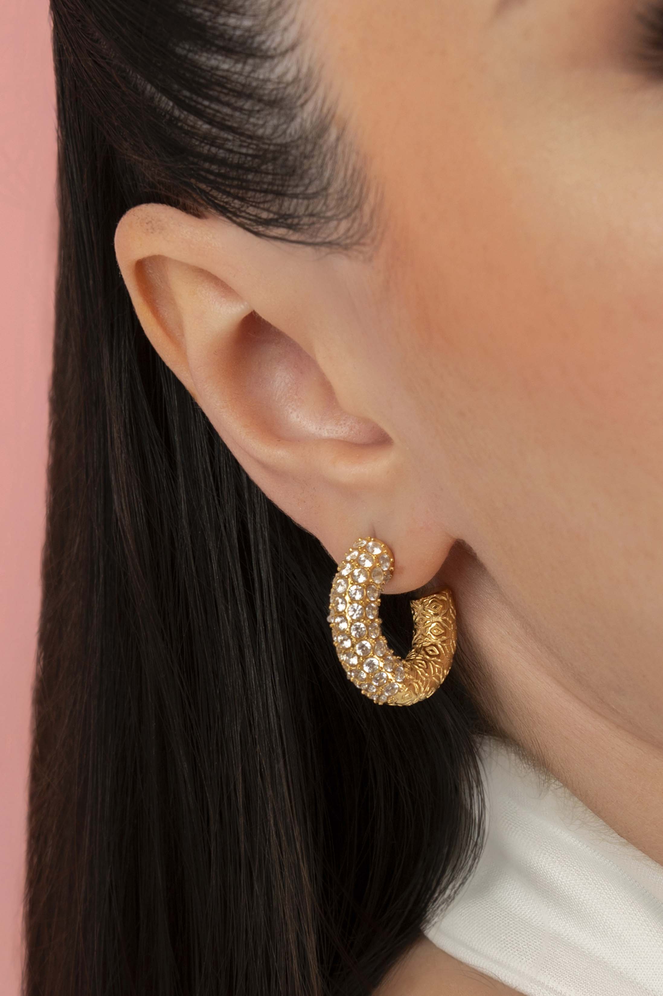 Clear Pavé Patterned Ring