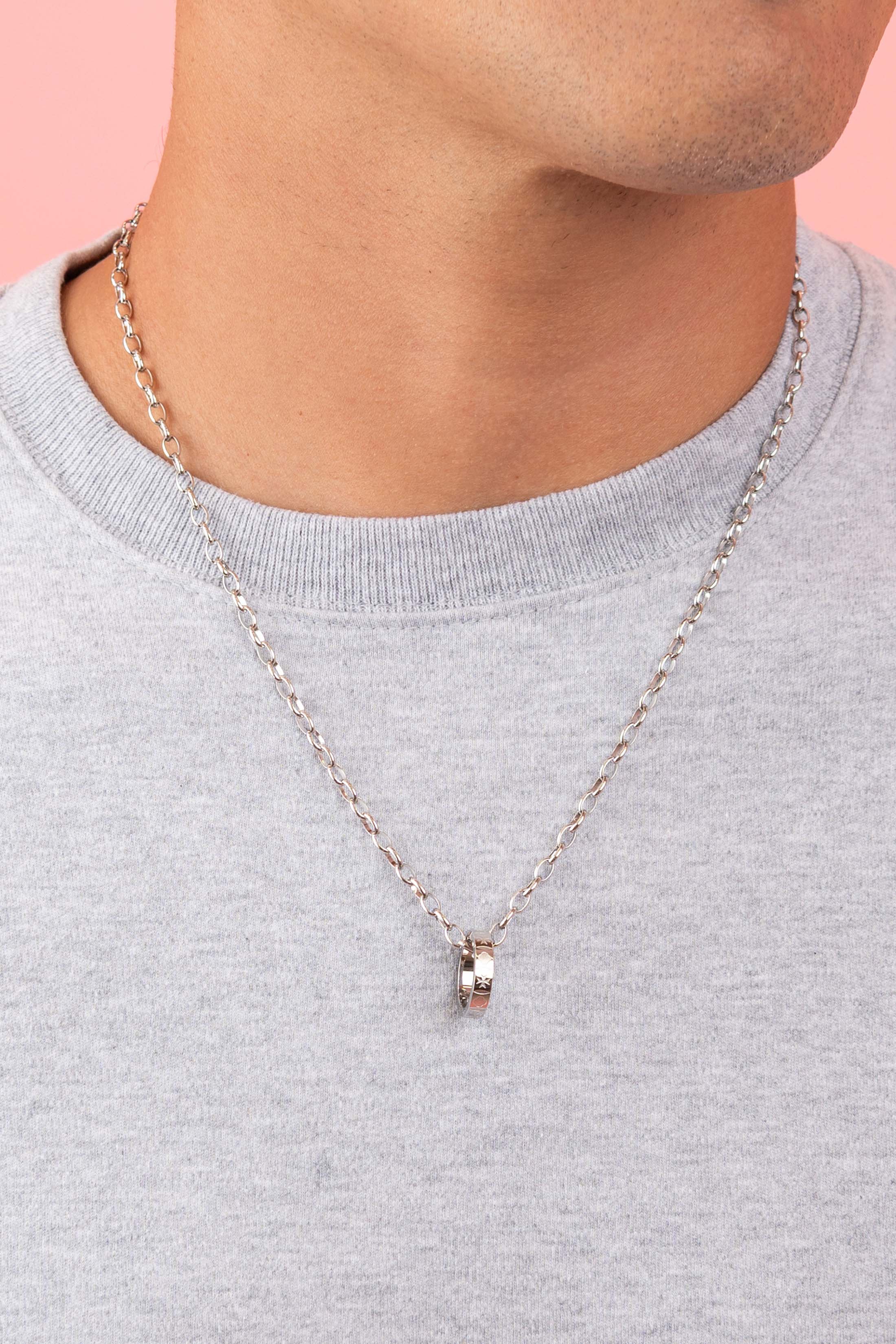 Maltese Legacy Silver Ring Pendant with Link Chain