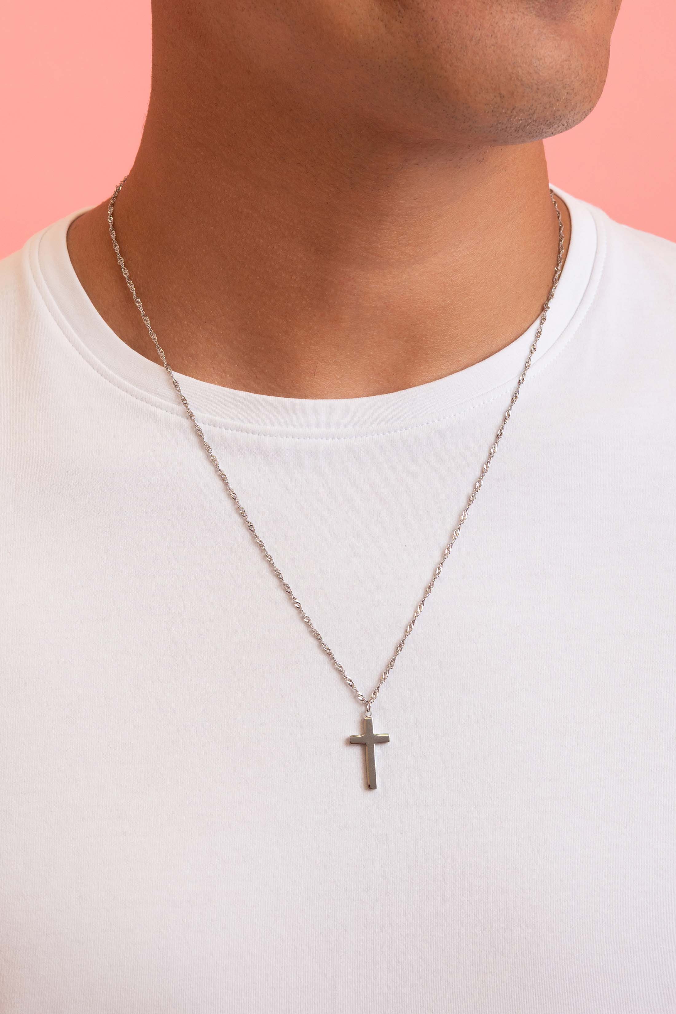 Silver Faith Cross Necklace