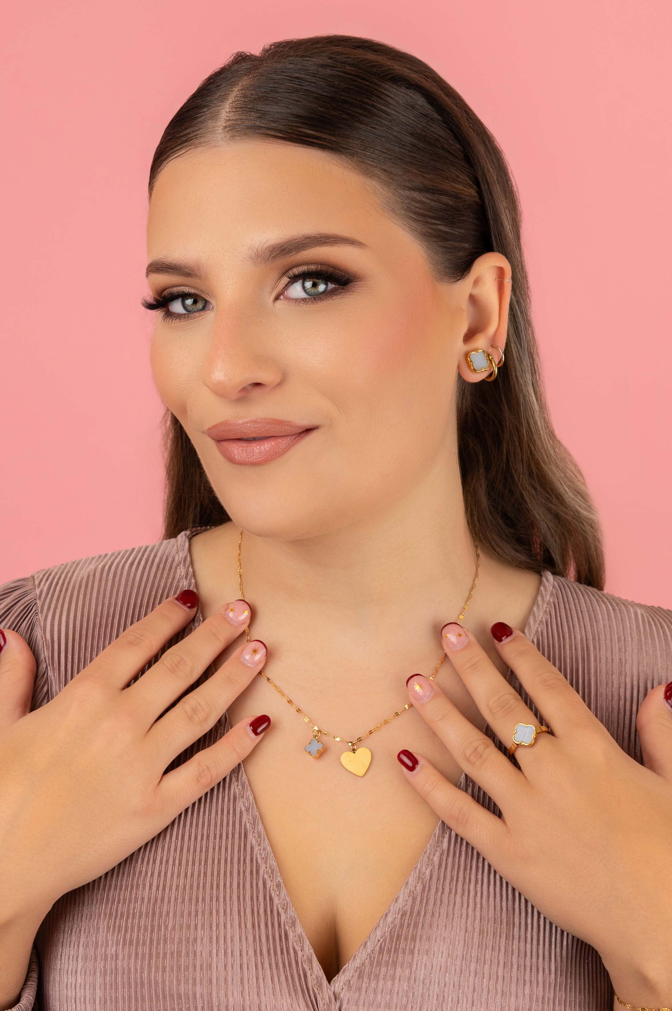 Engravable Heart Friendship Necklace & Bracelet Gift Set