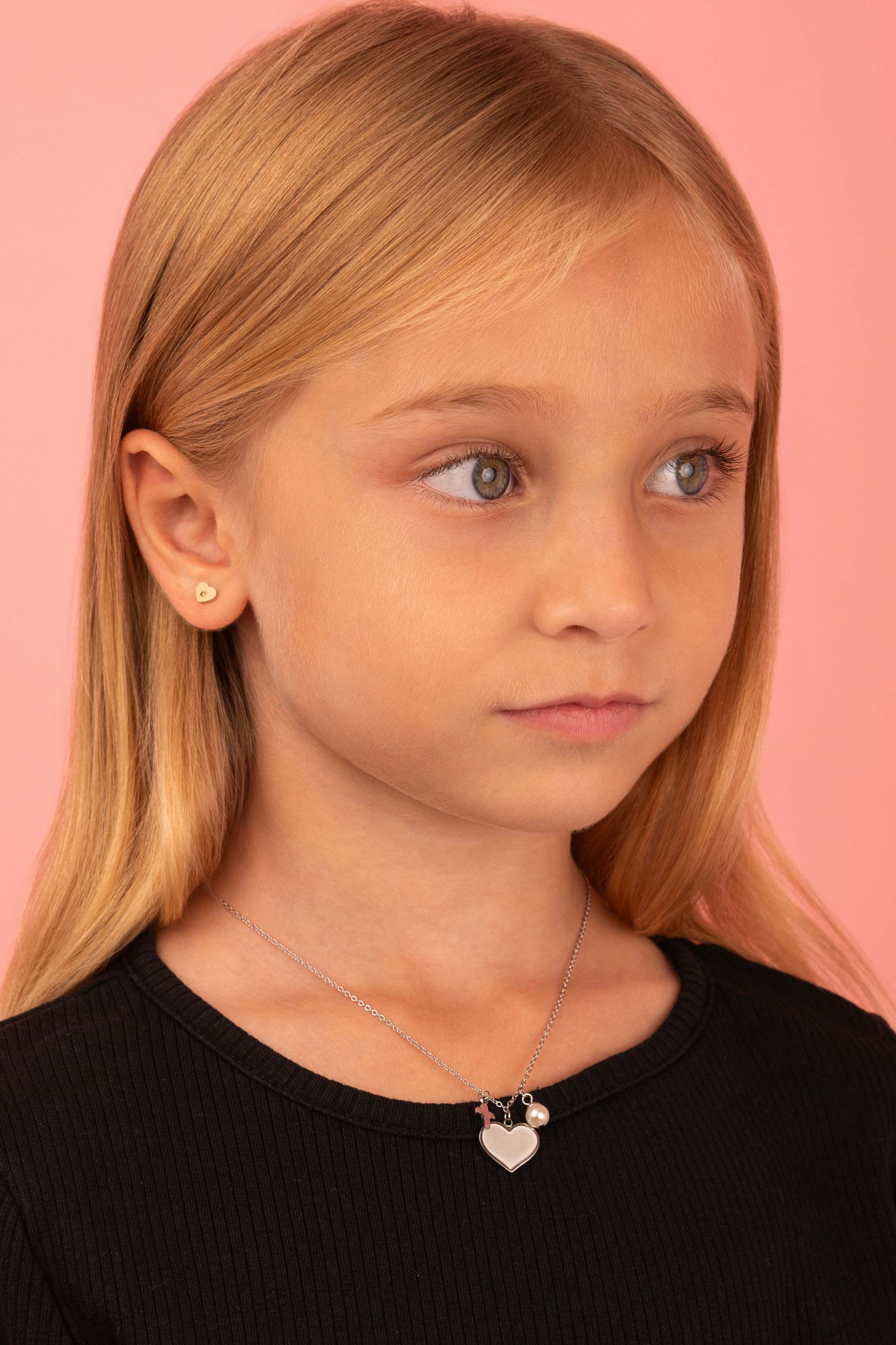 Engravable Silver Heart Charm Necklace