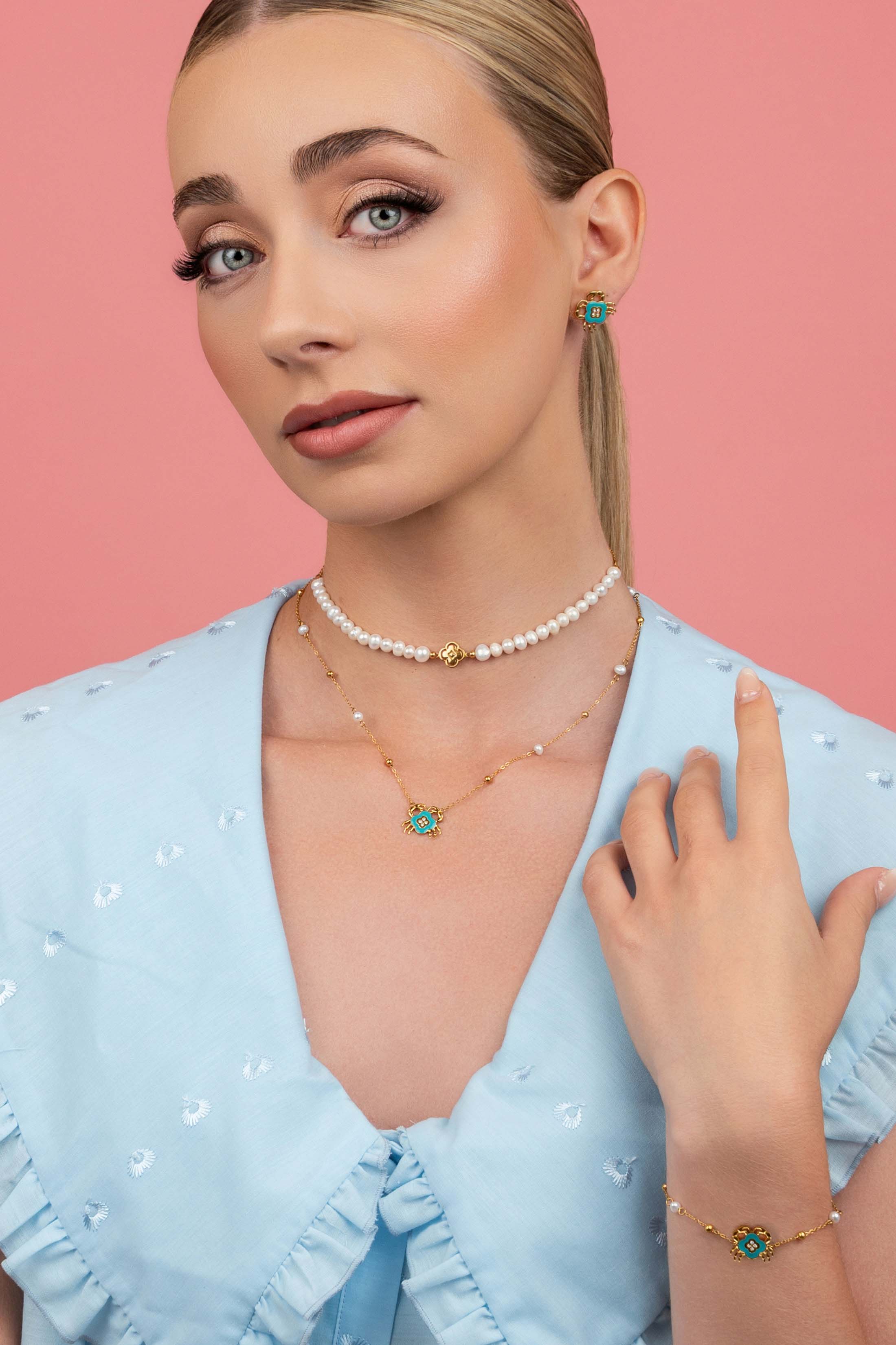 Qabru Turquoise Stud Earring Set