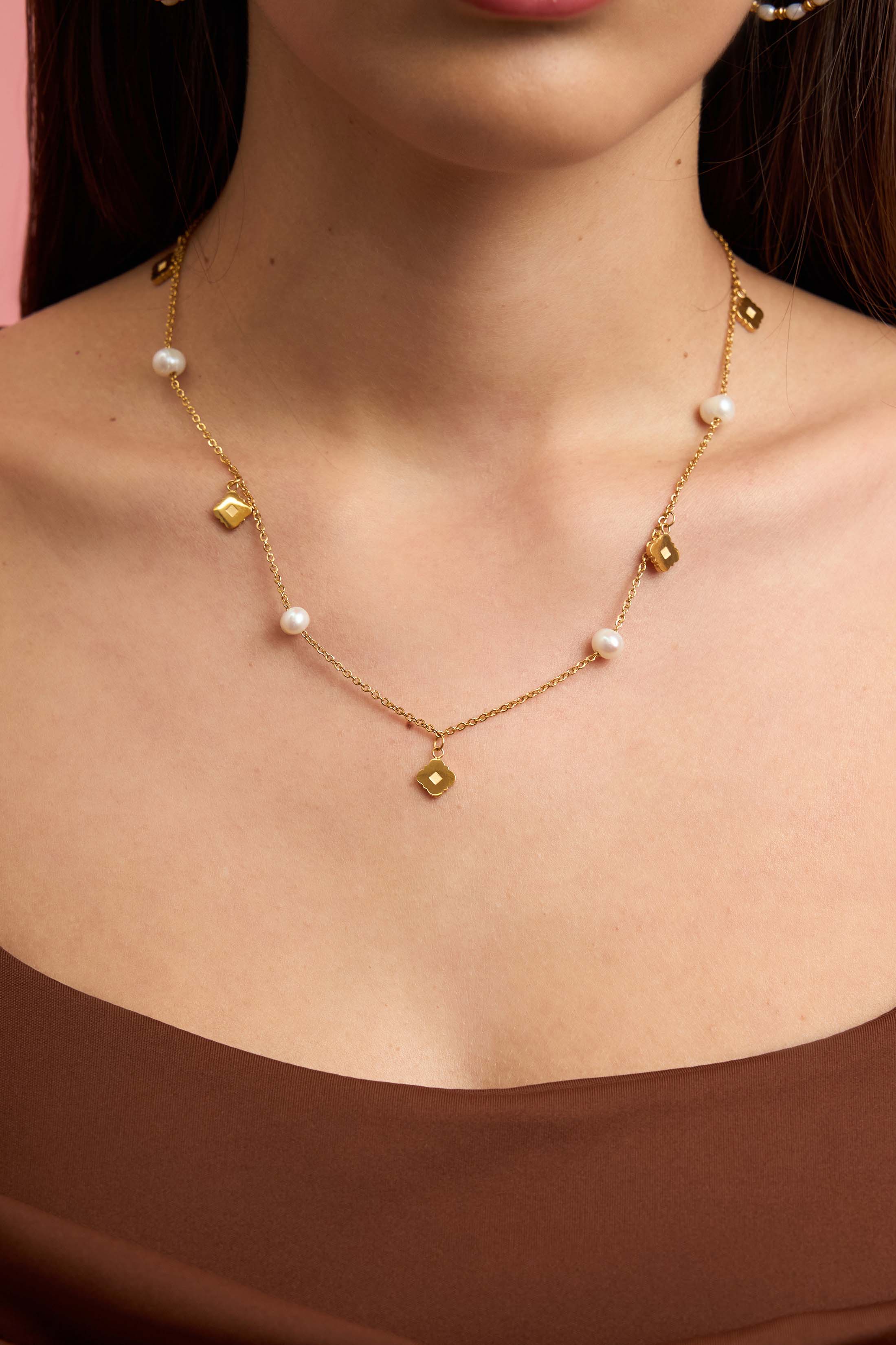 Pearl Tide Charm Necklace