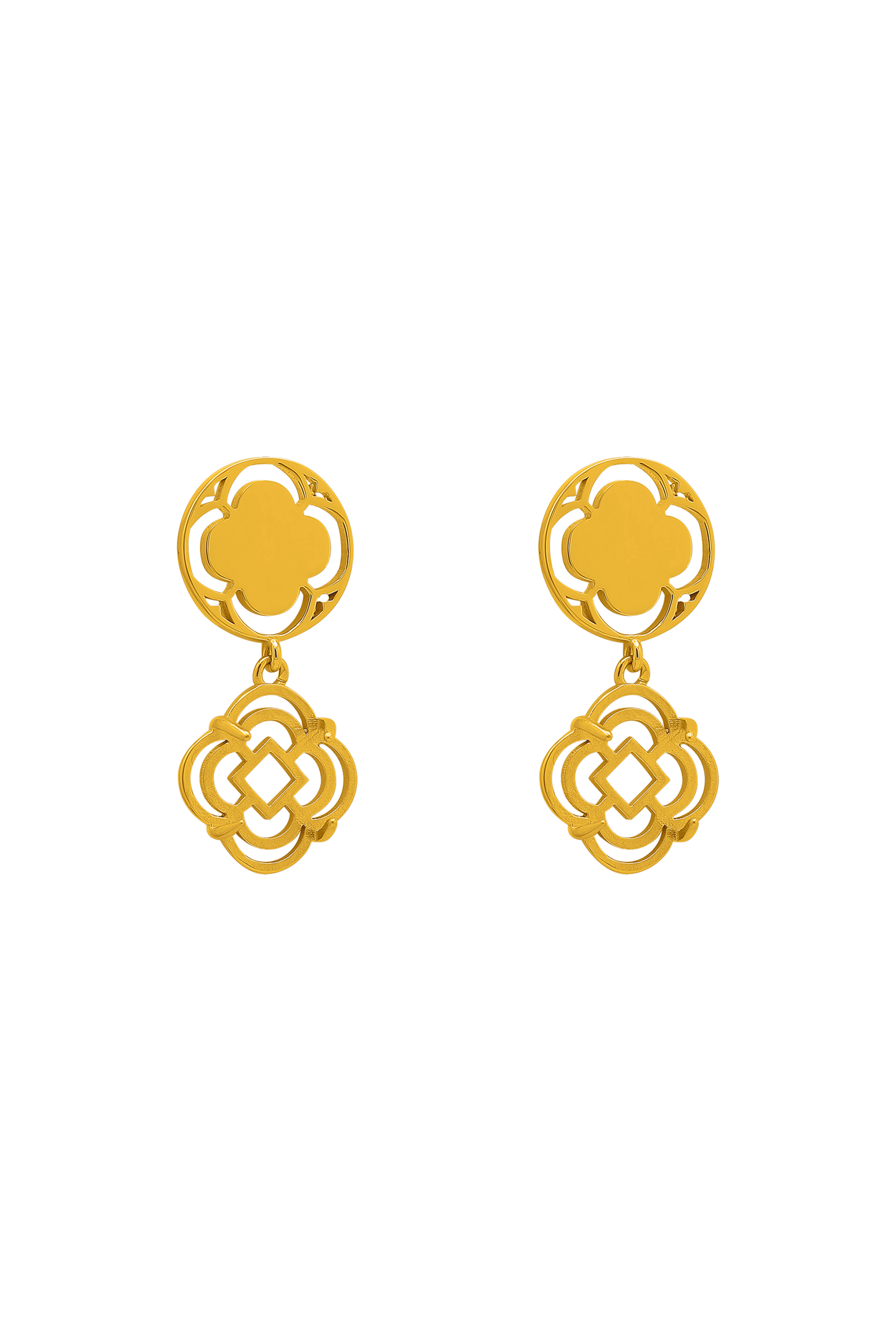 Stone Station Drop Stone Stud Earring Set