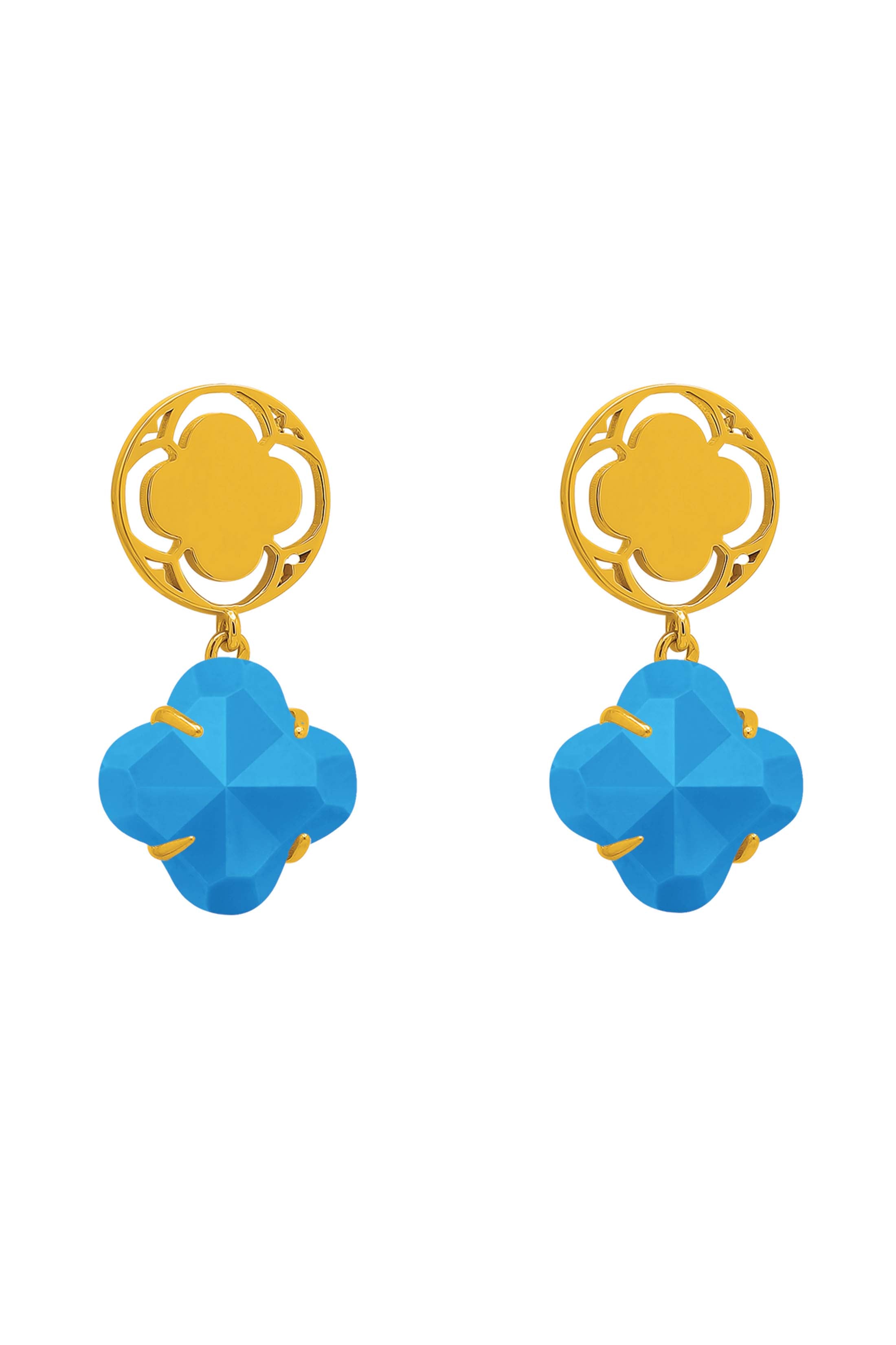 Stone Station Turquoise Stone Drop Stud Earring Set